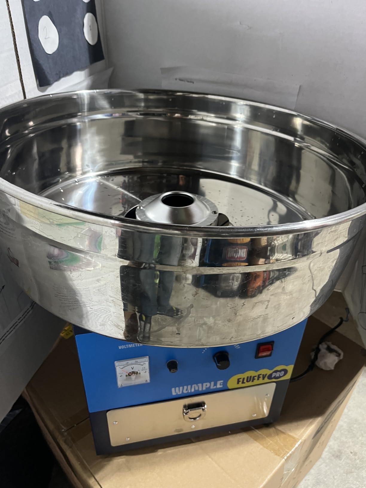 Professional Cotton Candy Machine - Commercial Electric Maker with Drawer & Large Stainless Steel Bowl - Fast Heat-Up - Perfect for Parties & Business - Blue customer photo 1