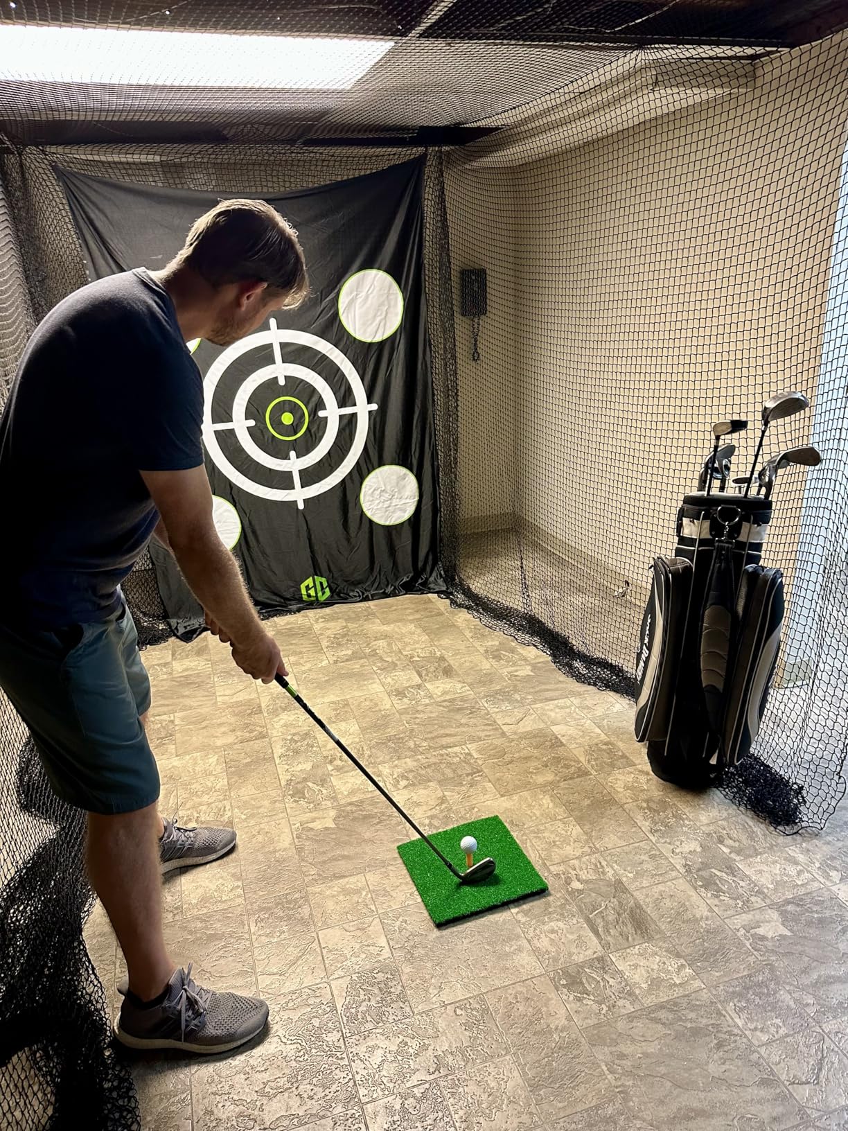 Heavy-Duty Golf Hitting Net 10x8x5.5 FT- Golf Practice Net with Silent Target Tarp, 4-Ply Net, Mat & Tee, Steel Tubes, Poles & Carry Bag - Golf Nets for Backyard, Indoor, Outdoor & Garage customer photo 1