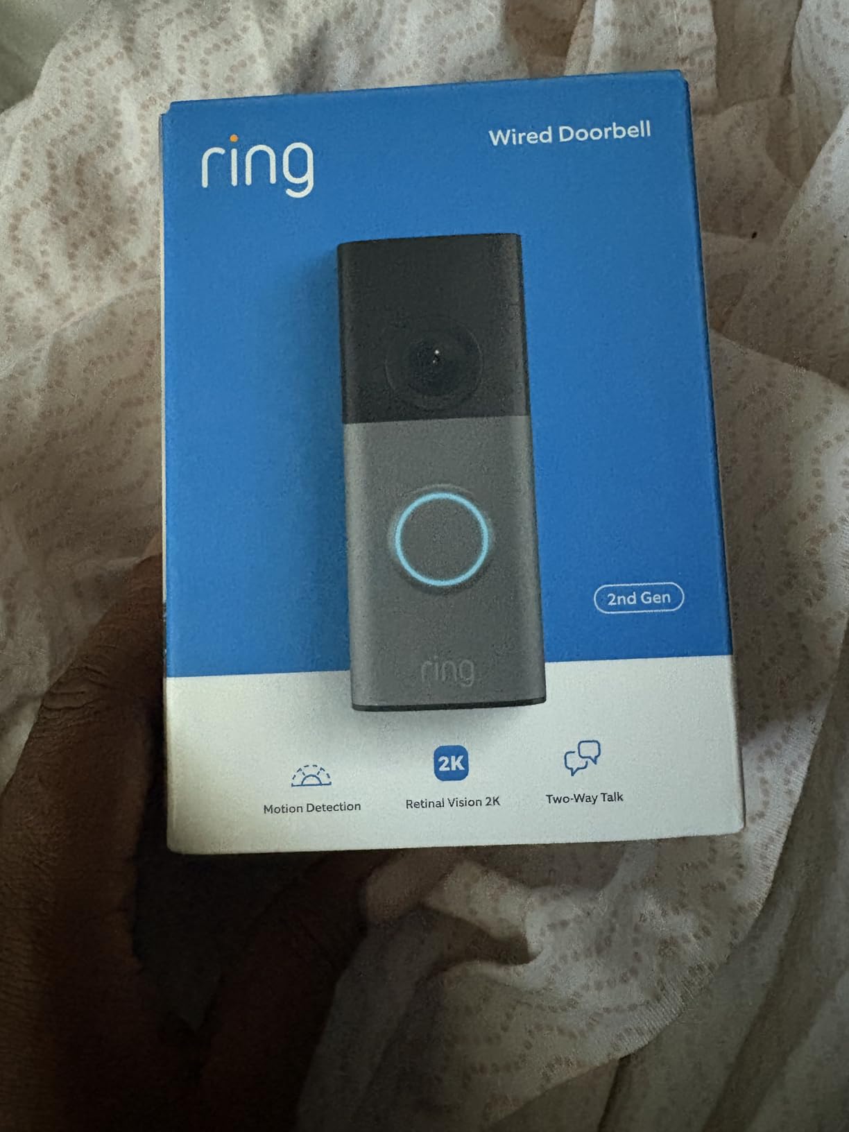 Ring Wired Doorbell (newest model), Wide-Angle Retinal 2K, up to 6x Enhanced Zoom, pair with Alexa or Ring Chime for in-home alerts, Speckled Gray customer photo 2