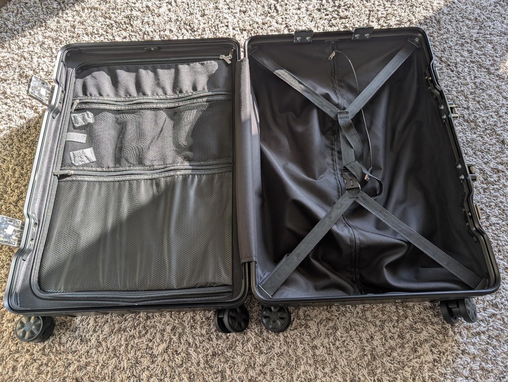 Krute Luggage Sets 2 Pieces Aluminum Frame Suitcase With Spinner Wheels 20 28 Inch Hardside No Zipper PC Luggages with USB Charger customer photo 1
