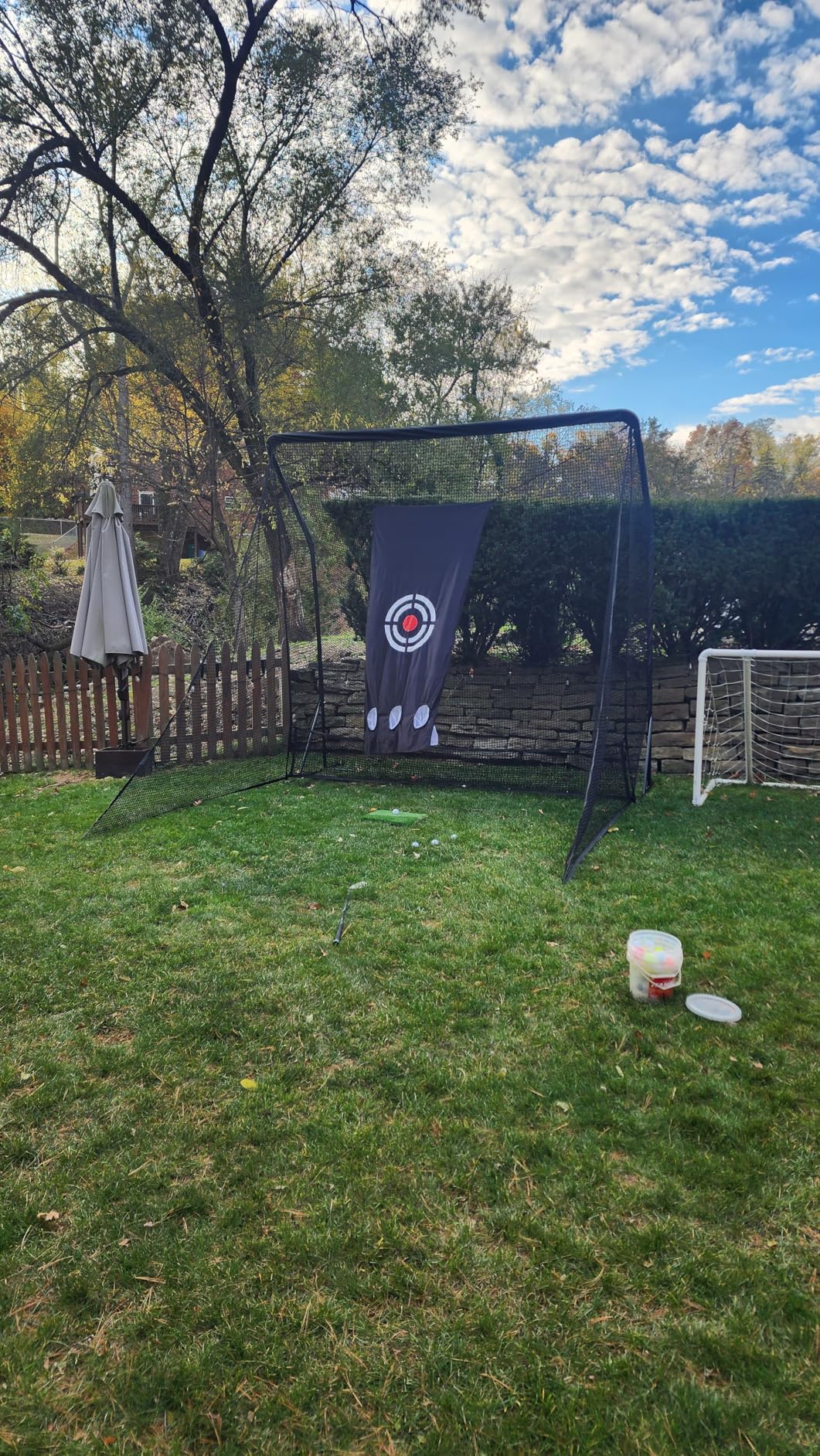 MR Golf Hitting Net 10'x10' with Side Barriers, Extra Large Golf Practice Net with Ball Return System, Golf Simulator customer photo 2