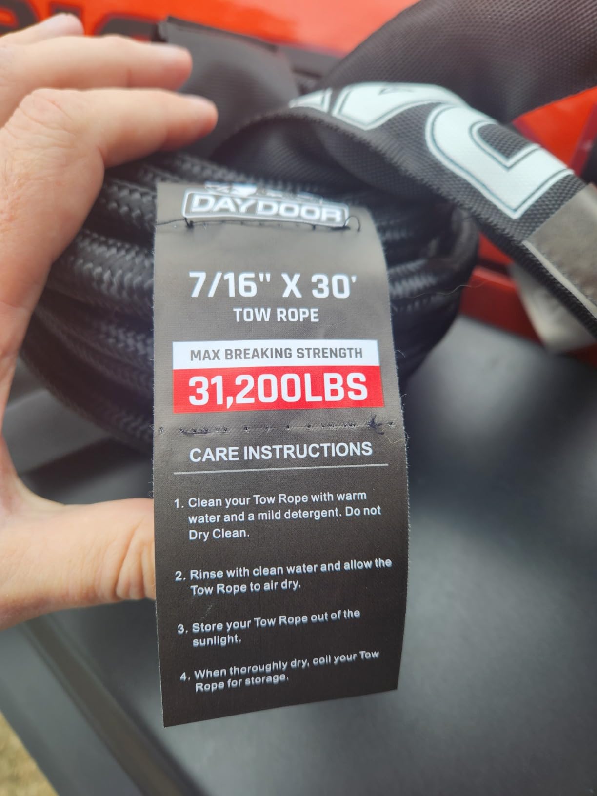 DAYDOOR Kinetic Recovery Rope Kit with 2 Soft Shackles, 1 Inch x 30ft 38,500Lbs Offroad Snatch Strap, 30% Elasticity, High-Visibility Reflective for ATV, UTV, Truck, 4x4 Offroad Vehicle (Gray) customer photo 1