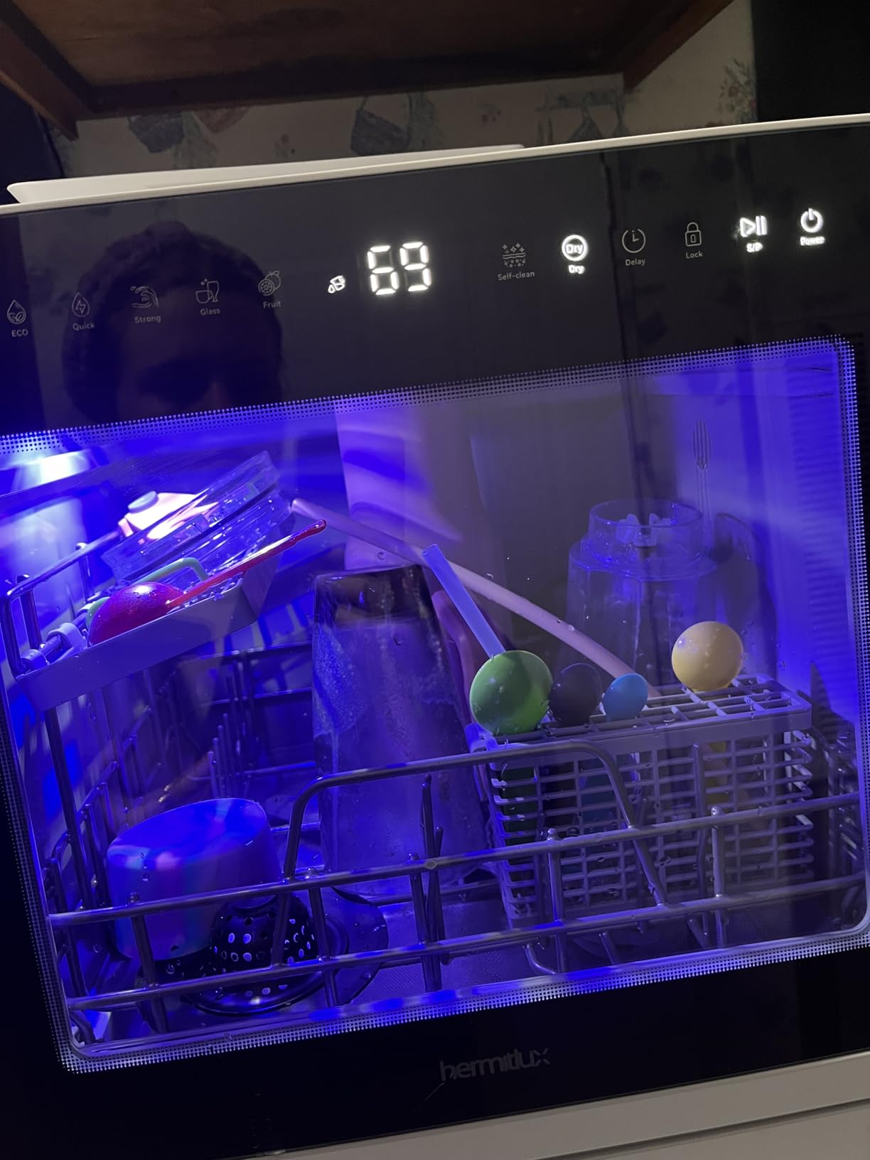 Hermitlux Countertop Dishwasher, 6 Wash Programs Slim Size Portable Dishwasher customer photo 1