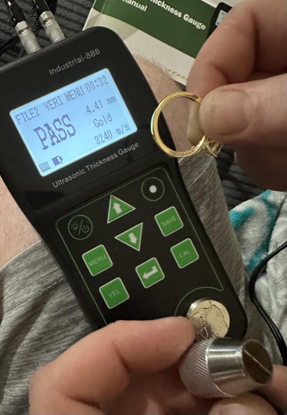 Ultrasonic Thickness Gauge Industrial-888 - Echo-Echo Through Coating up to 19.7 mils (500 um), Pulse-Echo for Cast Iron, VERI Metal Test, NDT Thickness Meter 0.039-19.685 in (1-500 mm) customer photo 1