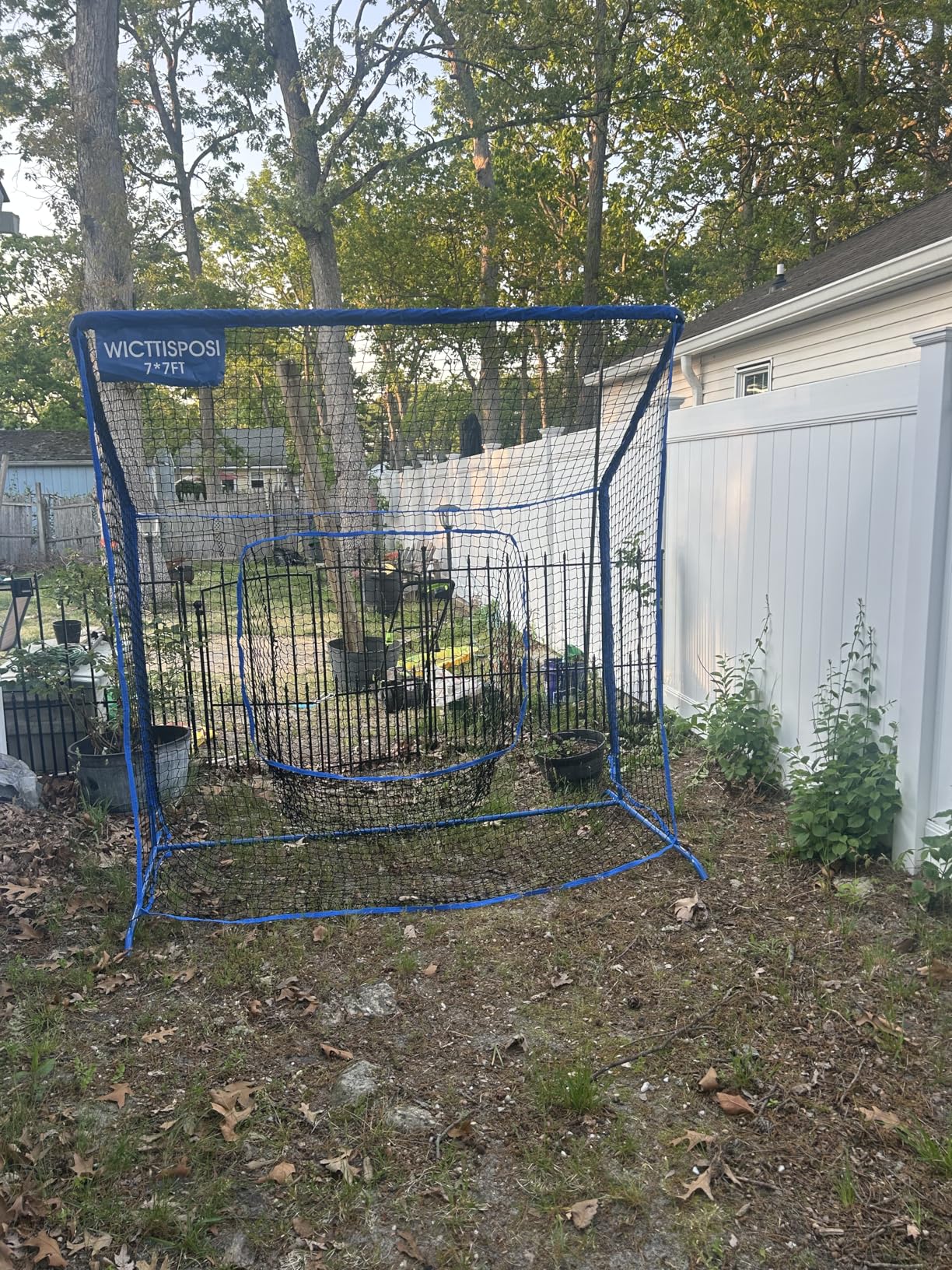 Baseball Softball Net with Blocking System, 7x7ft/6x6ft/10x7ft Practice Cage Net for Batting/Pitching/Fielding, Metal Frame with Elevated Base and Storage Bag for Backyard Indoor Training customer photo 1
