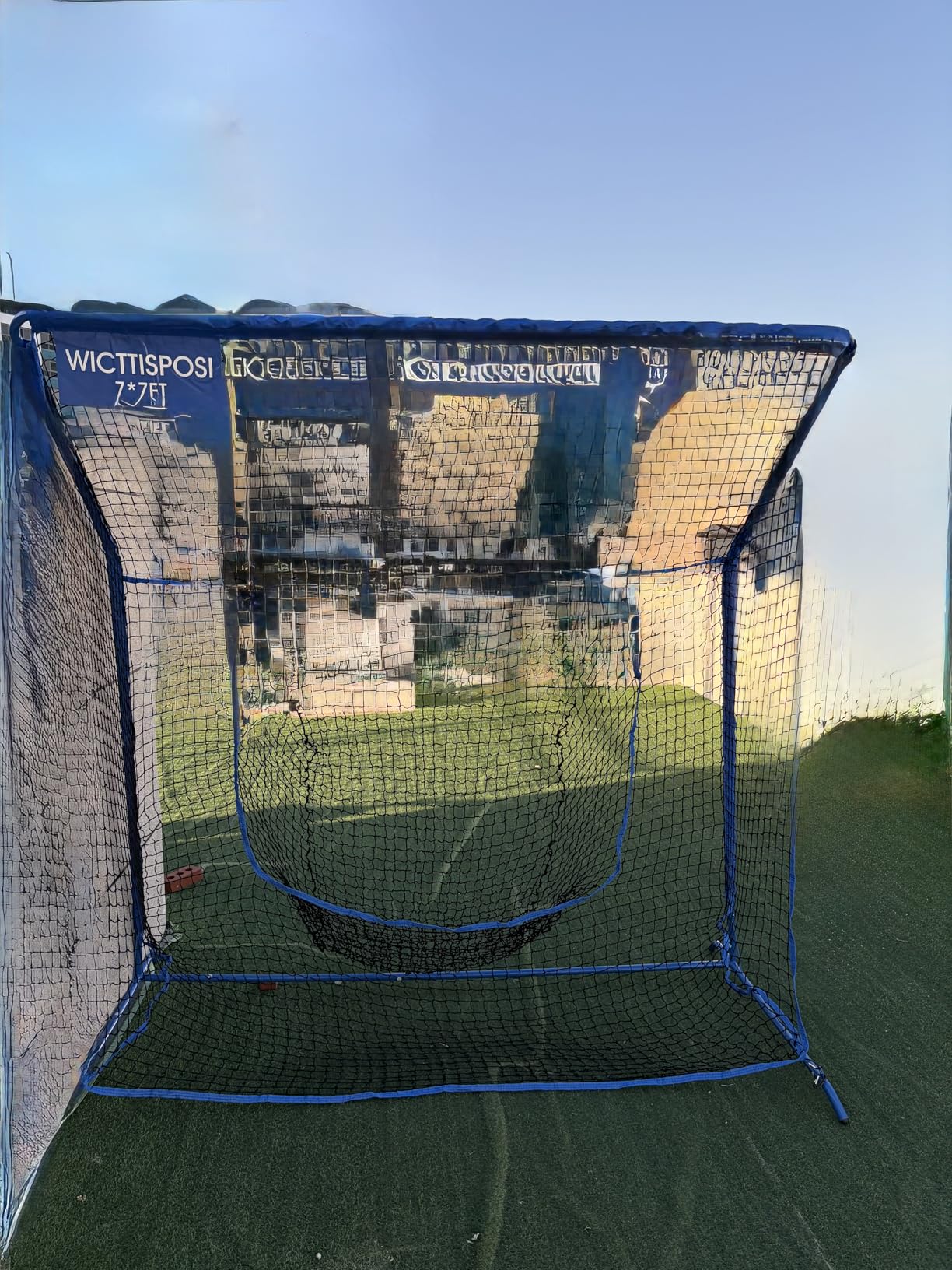 Baseball Softball Net with Blocking System, 7x7ft/6x6ft/10x7ft Practice Cage Net for Batting/Pitching/Fielding, Metal Frame with Elevated Base and Storage Bag for Backyard Indoor Training customer photo 2