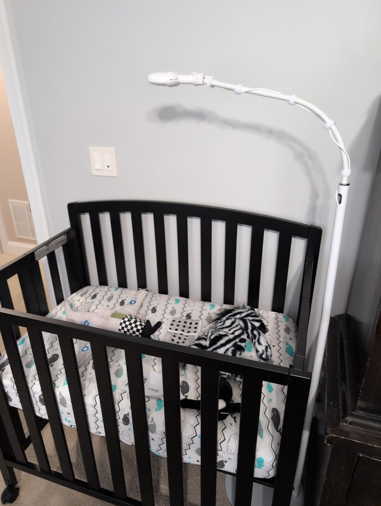 Floor Stand for Nanit, Heavy-Duty Nanit Pro Baby Monitor Stand Adjustable Gooseneck Holder Compatibility for Nanit Pro/Plus/Original Cameras, No Tools or Wall Damage (Camera Not Included) customer photo 1