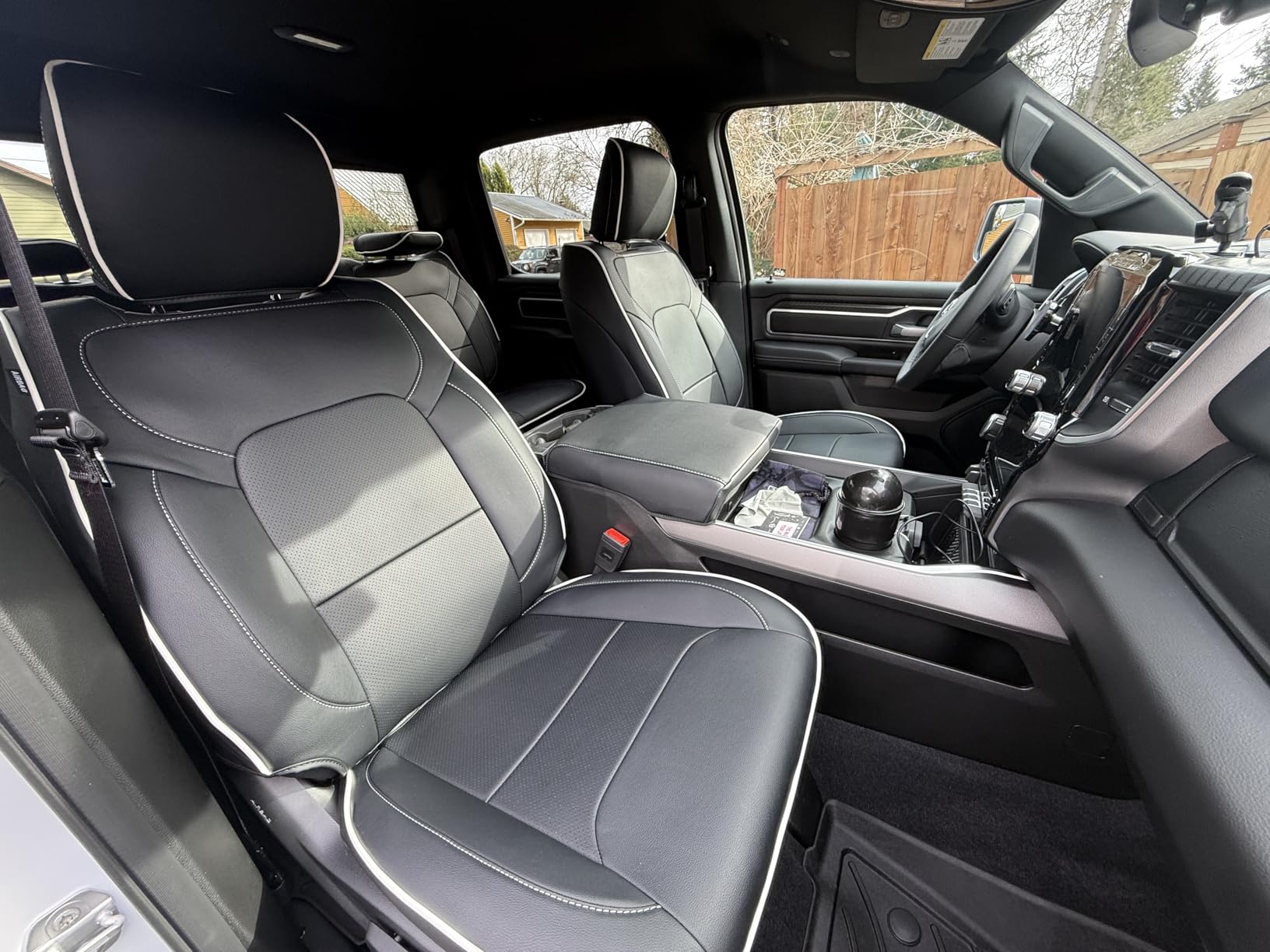Premium Faux Leather Seat Covers Custom Fit for Dodge RAM 1500 (2019-2026) Crew Cab - Fully Covered, Fit Like a Glove - Armrest Covers Include - (A1 Size, Confirm with Fitment Guide Before Order) customer photo 1