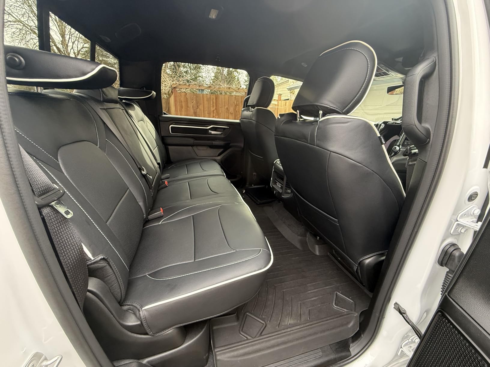 Premium Faux Leather Seat Covers Custom Fit for Dodge RAM 1500 (2019-2026) Crew Cab - Fully Covered, Fit Like a Glove - Armrest Covers Include - (A1 Size, Confirm with Fitment Guide Before Order) customer photo 2