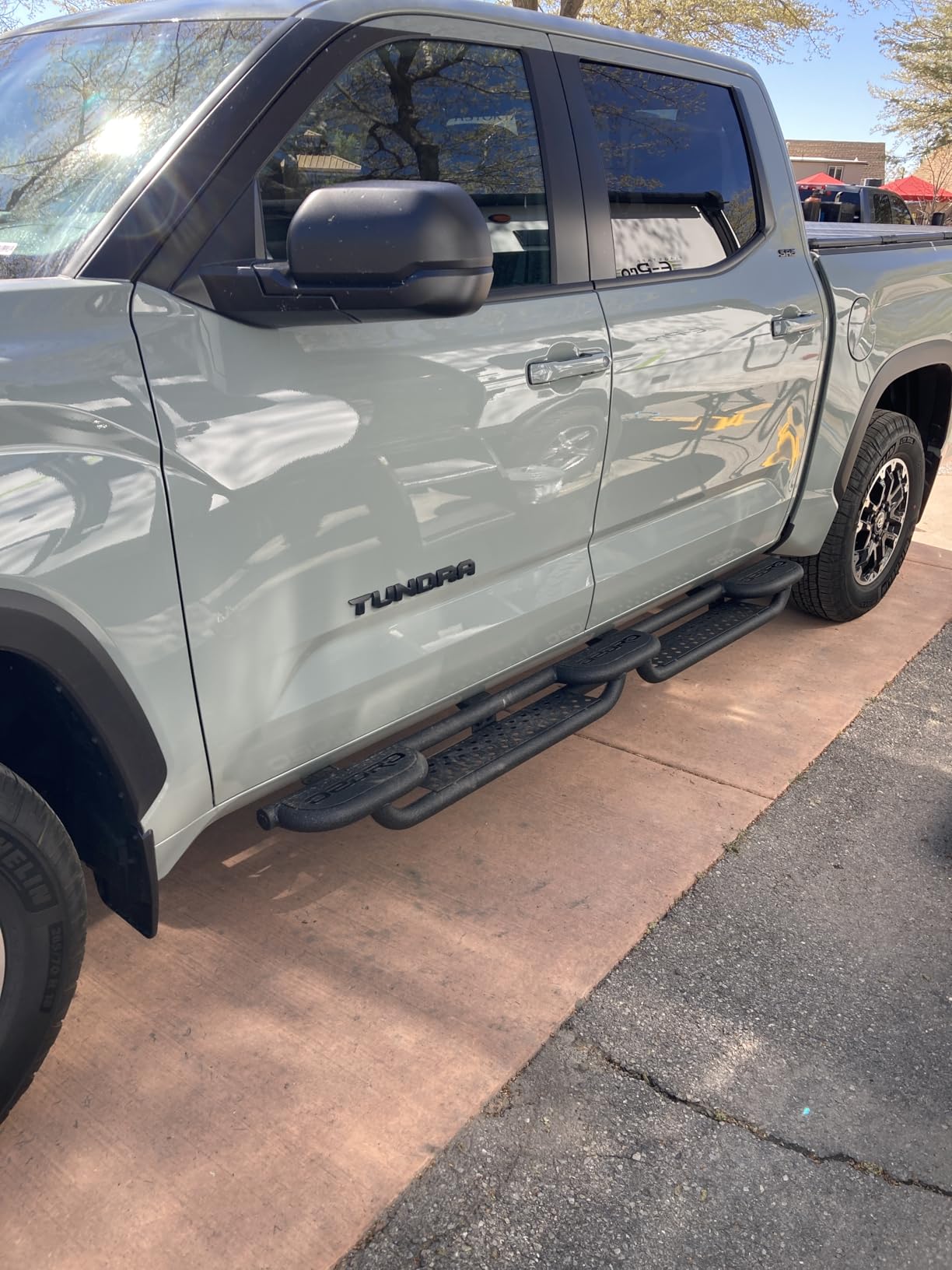 OEDRO Running Boards w/Three Raised Steps Compatible with 2019-2026 Chevy Silverado & GMC Sierra 1500 Crew Cab, 2020-2026 Silverado/Sierra 2500HD 3500HD, Wheel to Wheel Side Steps Nerf Bar, Black customer photo 1