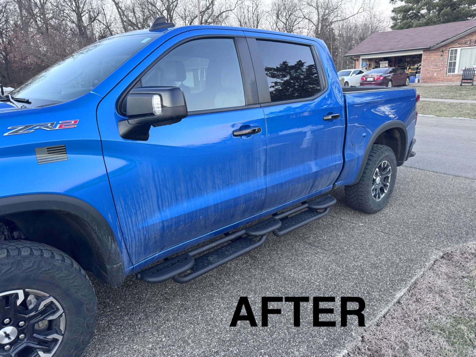 OEDRO Running Boards w/Three Raised Steps Compatible with 2019-2026 Chevy Silverado & GMC Sierra 1500 Crew Cab, 2020-2026 Silverado/Sierra 2500HD 3500HD, Wheel to Wheel Side Steps Nerf Bar, Black customer photo 2