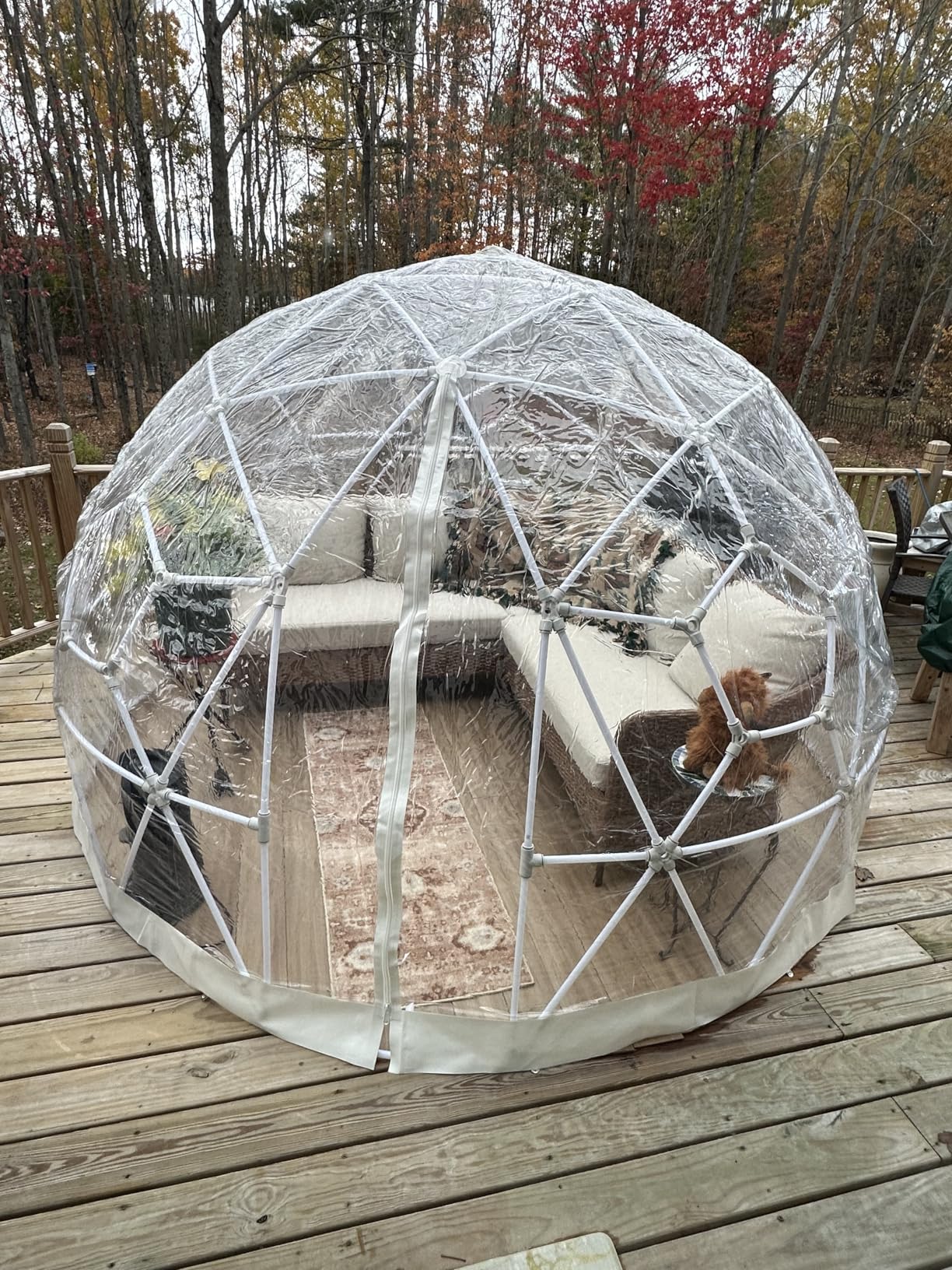 VEVOR Garden Dome Tent, 12 x 7.2 ft Clear Bubble Tent House - Waterproof PVC Geodesic Dome for Outdoor Stargazing customer photo 2
