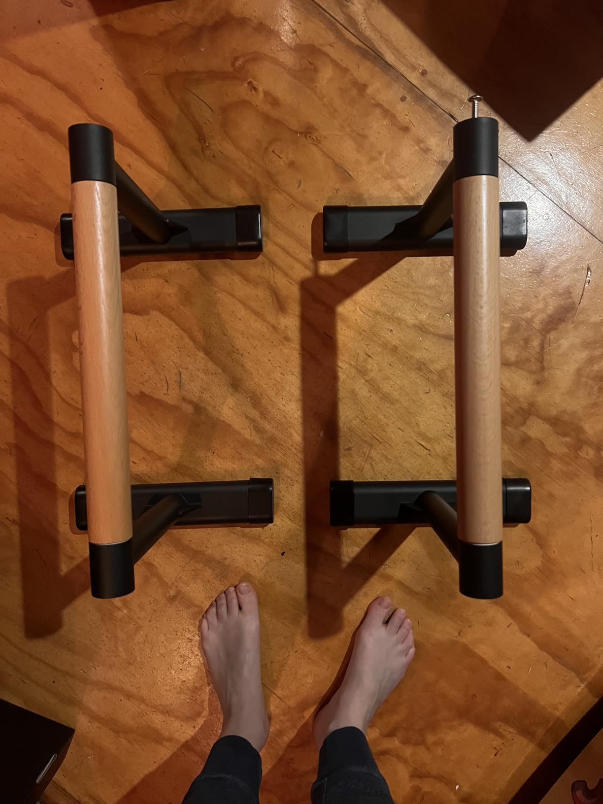 Kipika Parallette Bars for Calisthenics - Push Up & Dip Bar with Wood Handles, Rock-Free Support for Handstand, L-Sit & Home Strength Training, 600LB Capacity, 12