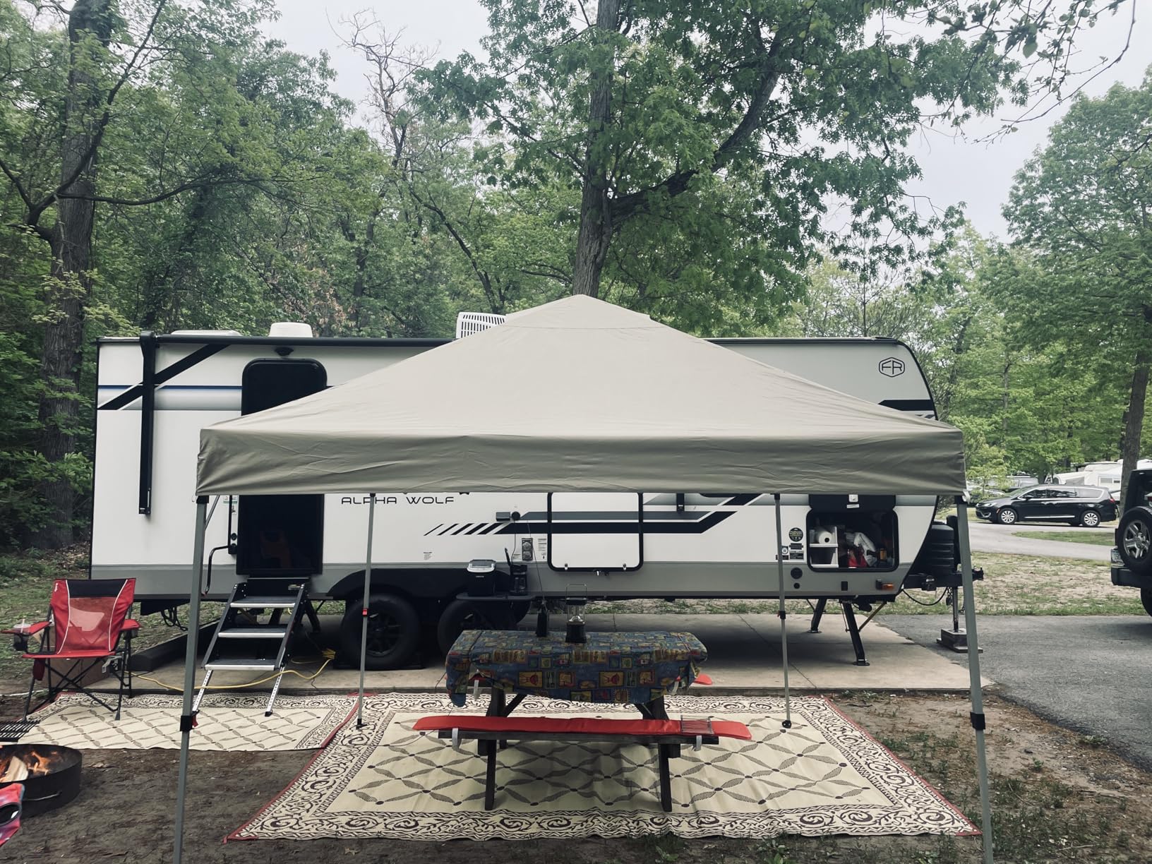 CROWN SHADES 12x12 Pop Up Canopy Outside Canopy, Patented CenterLok One Push Tent with Wheeled Carry Bag, Bonus 8 Stakes and 4 Ropes, Forest Green customer photo 1
