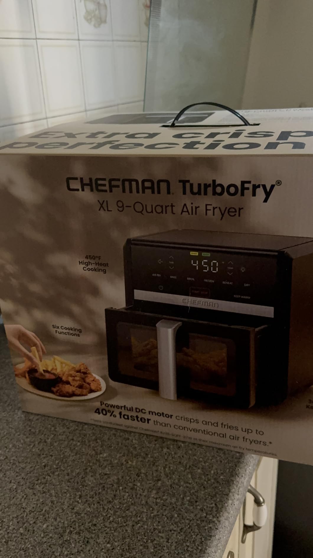 Chefman Air Fryer 9 Qt, TurboFry 7-in-1 High-Powered 450F Cooking, XL Basket with Viewing Window, Air Fry, Bake, Broil, Reheat, Dehydrate, Defrost, Keep Warm customer photo 1