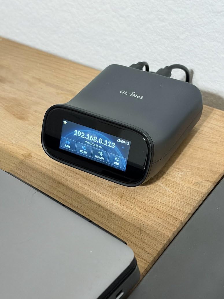 GL.iNet Comet Pro (GL-RM10) Remote KVM Over Wi-Fi, Dual Band Wi-Fi 6, 4K@30FPS Passthrough, Touchscreen, 32GB eMMC, Tailscale Support Remote Access and ATX/fingerbot for Disaster Recovery, Home Office customer photo 2