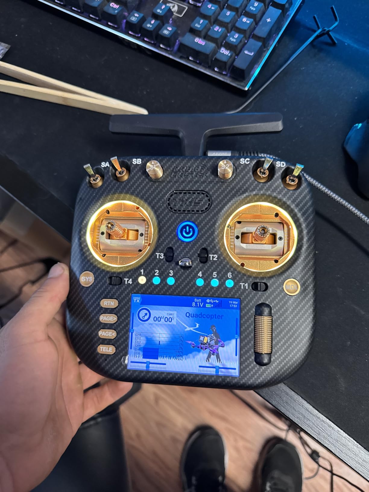 Radiomaster TX15 Max Radio Controller 16 Channel ELRS Transmitter, with AG02 CNC Hall Gimbals/3.5 IPS Touchscreen, Fits FPV Drones/Multirotors/RC Helicopter/Car Boats, Mode 2 (Red) customer photo 1