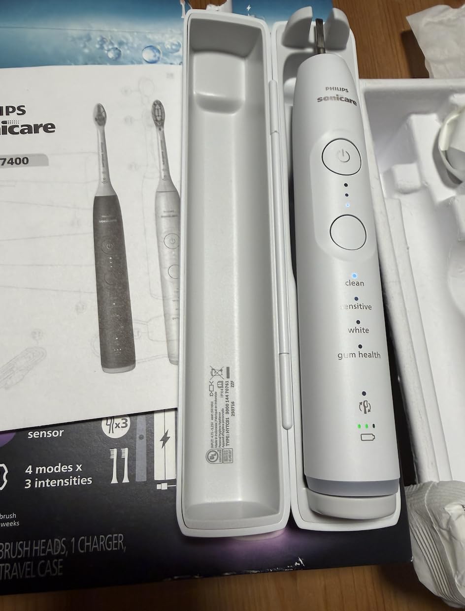 Philips Sonicare 7300 Series Electric Toothbrush - Next-Generation Sonicare Technology, Pressure Sensor, 12 Brushing Settings, SmarTimer, BrushPacer, 21-Day Runtime, Travel Case, Black, HX7421/07 customer photo 2