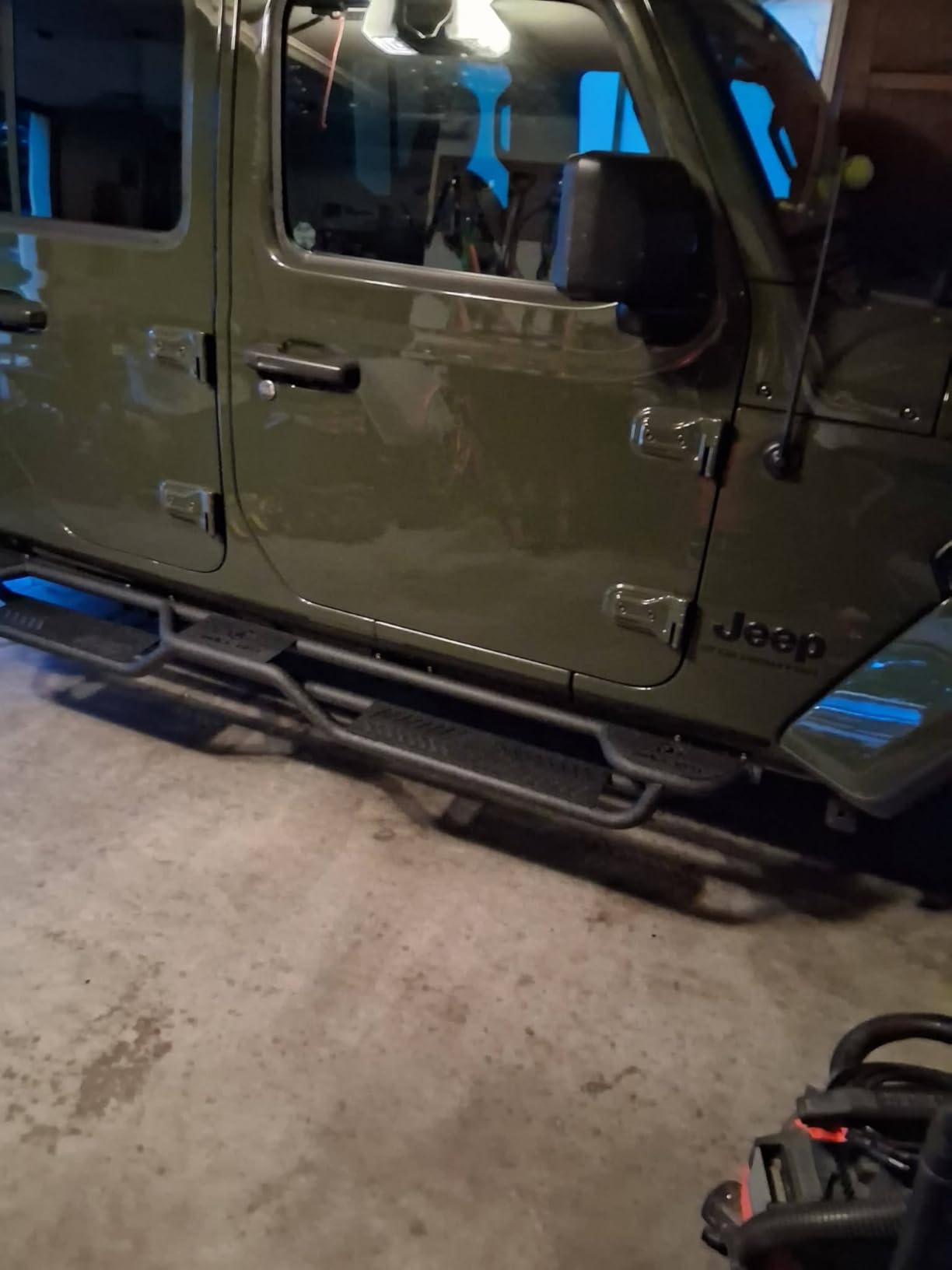 YZONA Three Raised Steps Running Boards (Wheel to Wheel Side Steps) Compatible with 2019-2026 Jeep Wrangler JL JLU 4 Doors, Bed Access Nerf Bars, Bolt-on Rock Sliders Rail customer photo 2