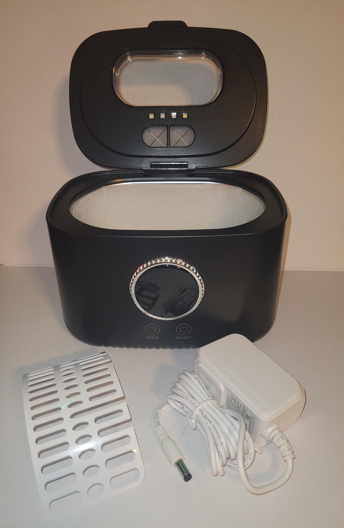 Ultrasonic Jewelry Cleaner 47kHz 20 oz Large Capacity, 5 Modes Ultrasonic Cleaning Machine with UV Light for Eyeglasses, Rings, Necklaces, Dentures, Retainers, Silverware customer photo 2