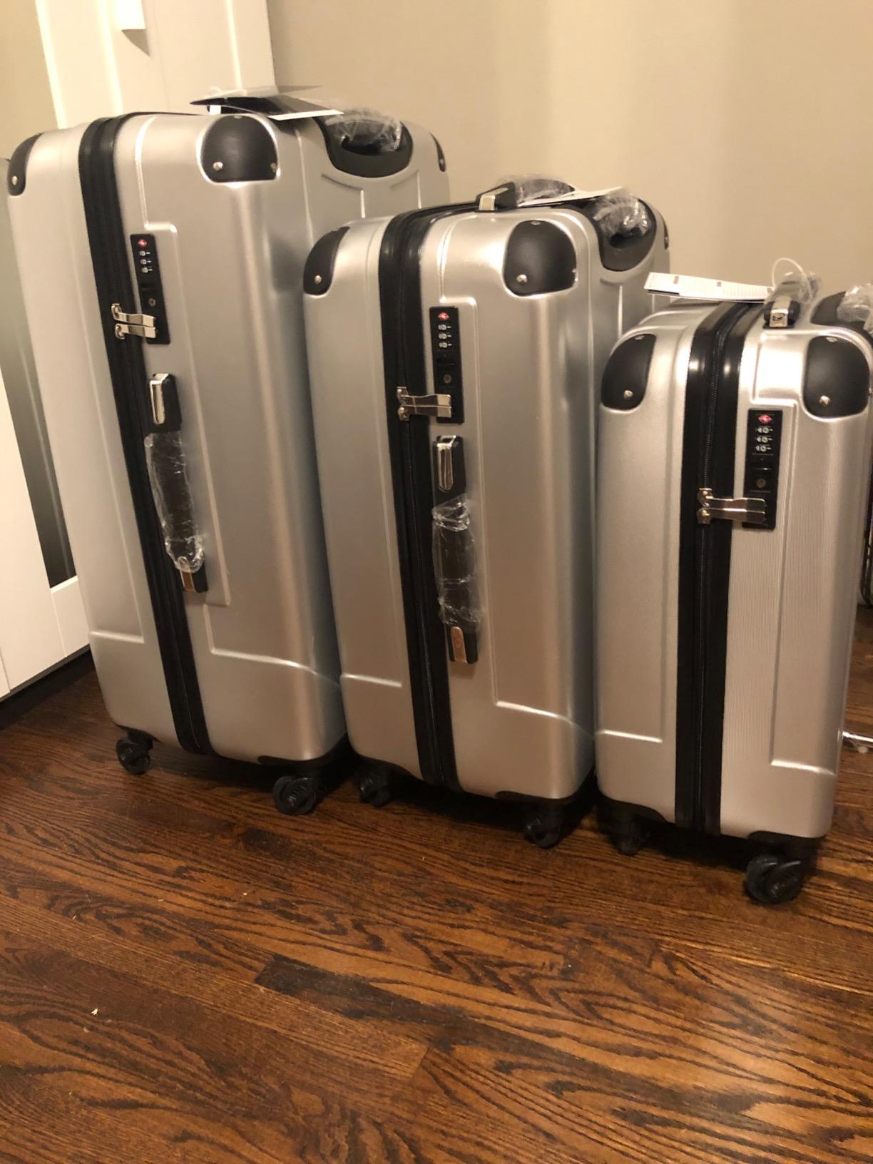 5 Piece Luggage Set Front Opening Expandable Hardside Carry On Suitcase with Double Spinner Wheels TSA Lock USB Port and Cup Holder,20