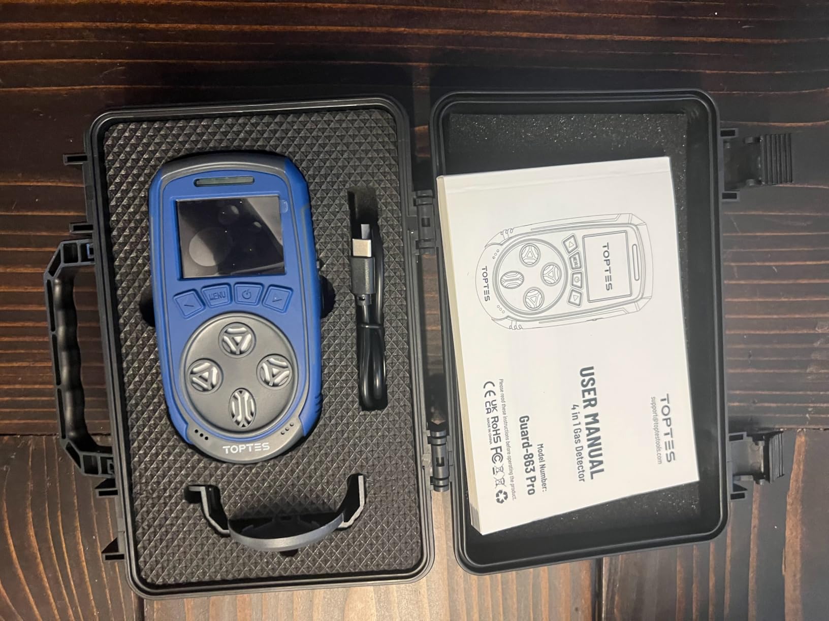 TopTes Guard-863Pro 4 Gas Monitor Multi Gas Detector for H2S, CO, LEL, and O2, with TFT Color Screen, Upgraded O2 Sensor (5-Year Lifespan), USB Data Export, 18h Battery Life customer photo 1