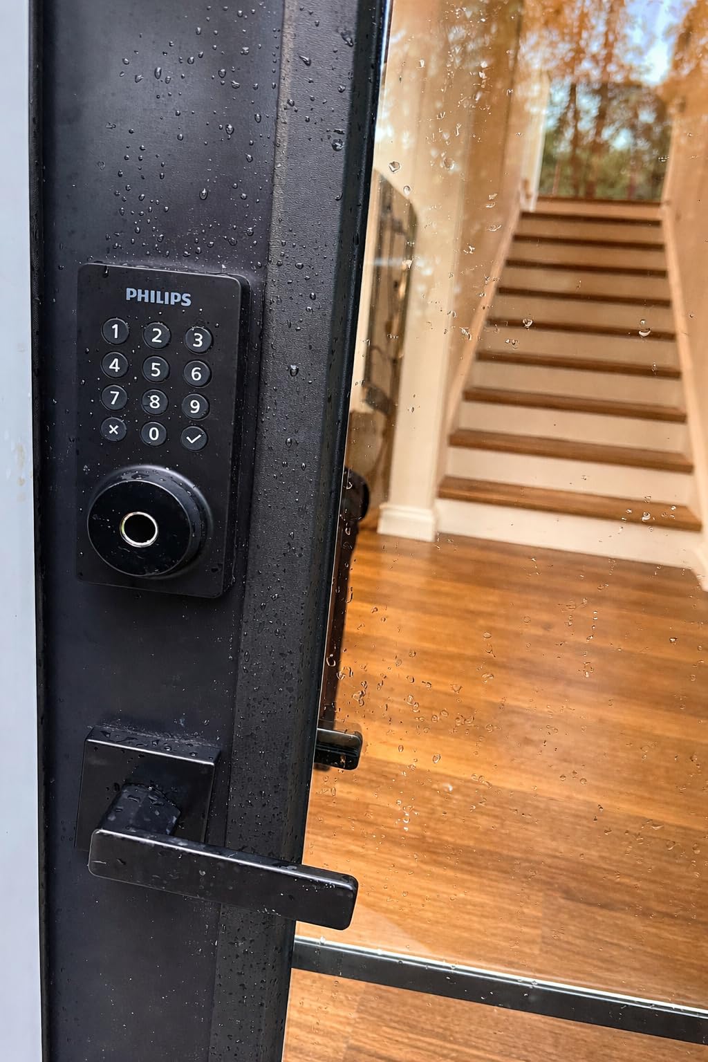 Philips WiFi Keypad Door Lock with Handle, Built-in WiFi, APP Remote Control, Voice & Fingerprint Unlock, Smart Locks for Front Door with Auto Lock, Keyless Entry Deadbolt, Satin Nickel customer photo 1