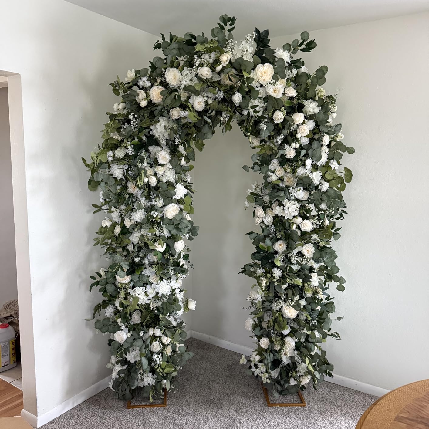 GRENTY Open Arch Backdrop Stand,7.2 FT Metal Double Arch Backdrop Frame U Shaped Wedding Arches for Wedding Ceremony, Baby Shower, Birthday Party, Graduation Party customer photo 2