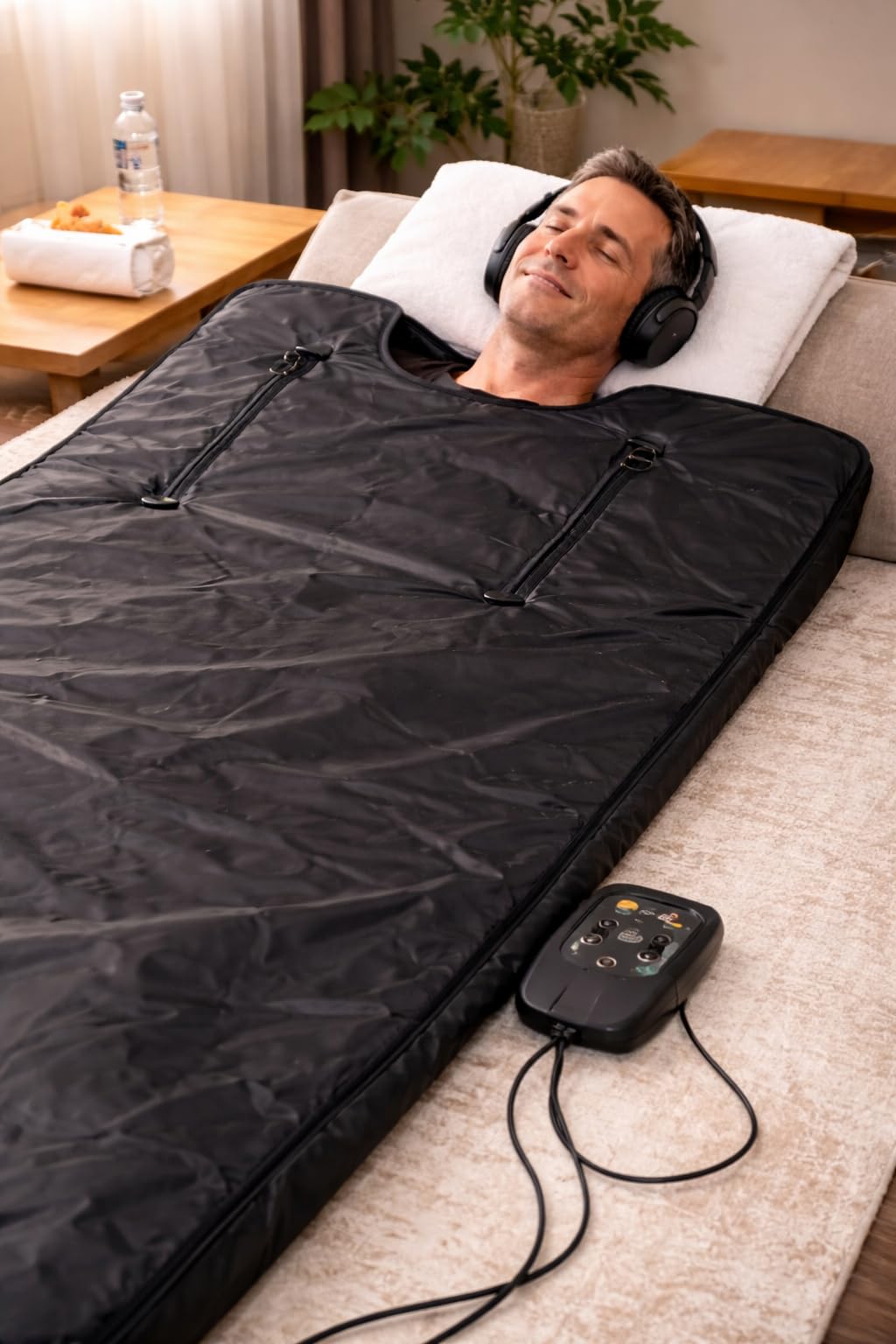 Sauna Blanket for Home: Portable Full Body Detox Wrap with Deep Heat Relaxation - Adjustable 86-176°F 20-60 Min Timer Waterproof Foldable Design 71 x 31.5 Inch customer photo 1