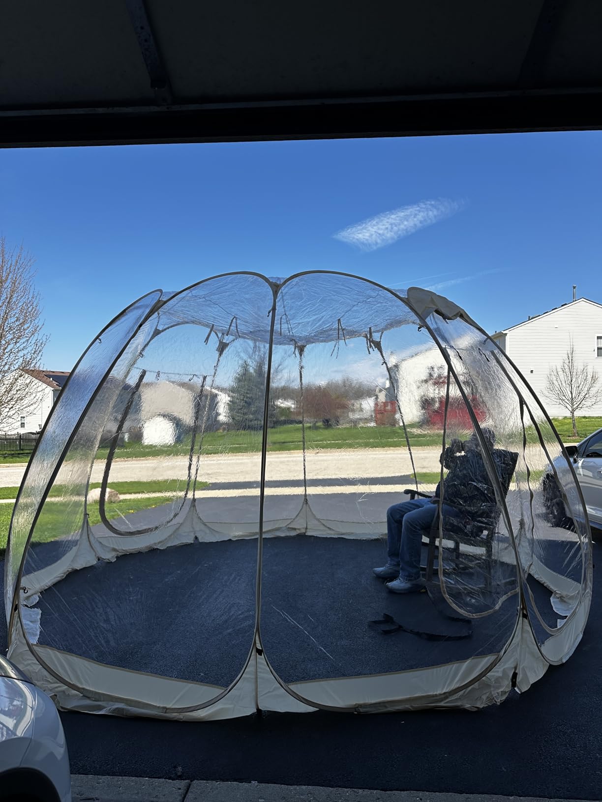 15x15FT Pop Up Bubble Tent, Spacious Clear Outdoor Dome with Rain Cover for Camping and Stargazing (10-15 People) customer photo 1