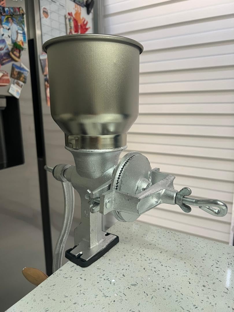 Heavy Duty Cast Iron Grain Mill - 7.5lb Hand Crank Manual Grinder with Table Clamp for Corn, Wheat, Oats & Home Brewing customer photo 1