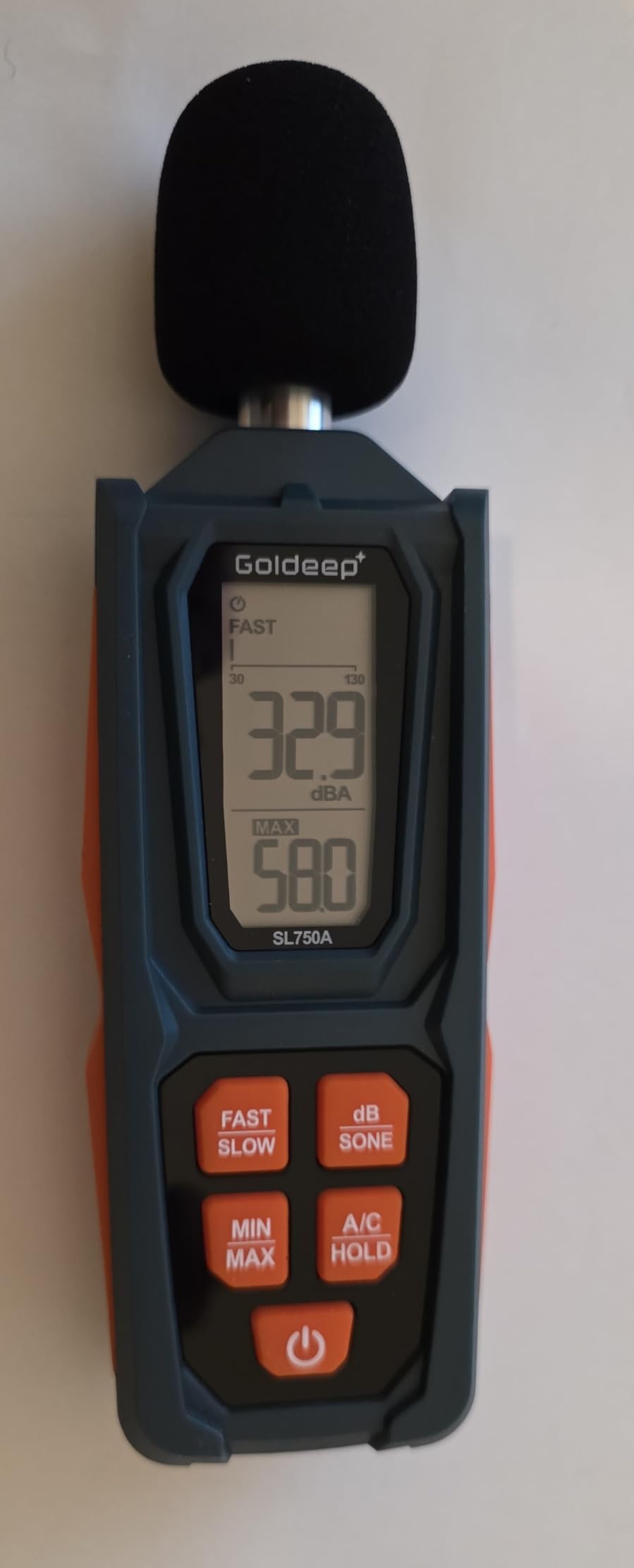 Decibel Meter, Goldeep SL750A Digital Sound Level Meter 30-130dB, A/C Weighted DB Meter with dB/SONE, Fast/Slow, MAX/MIN, LCD Sound Meter customer photo 2
