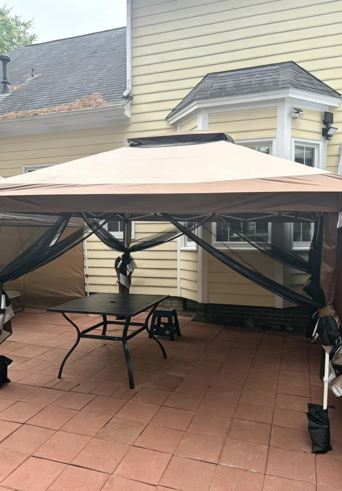 Hoteel 12x12 Pop Up Gazebos On Clearance - Upgrade Easy Up Metal Outdoor Gazebo Waterproof - Portable Gazebo with Mosquito Nettings customer photo 2