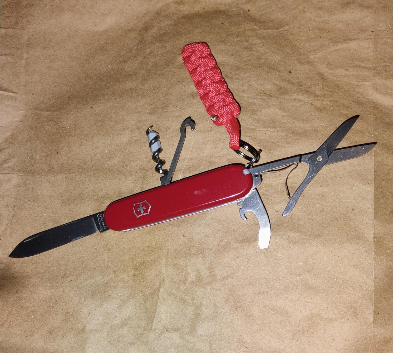 Compact Swiss Army Knife, 15-Function Pocket Knife, Red | Swiss made EDC tool includes sharp scissors, multipurpose hook, nail file, ballpoint pen, tweezers, and toothpick customer photo 2