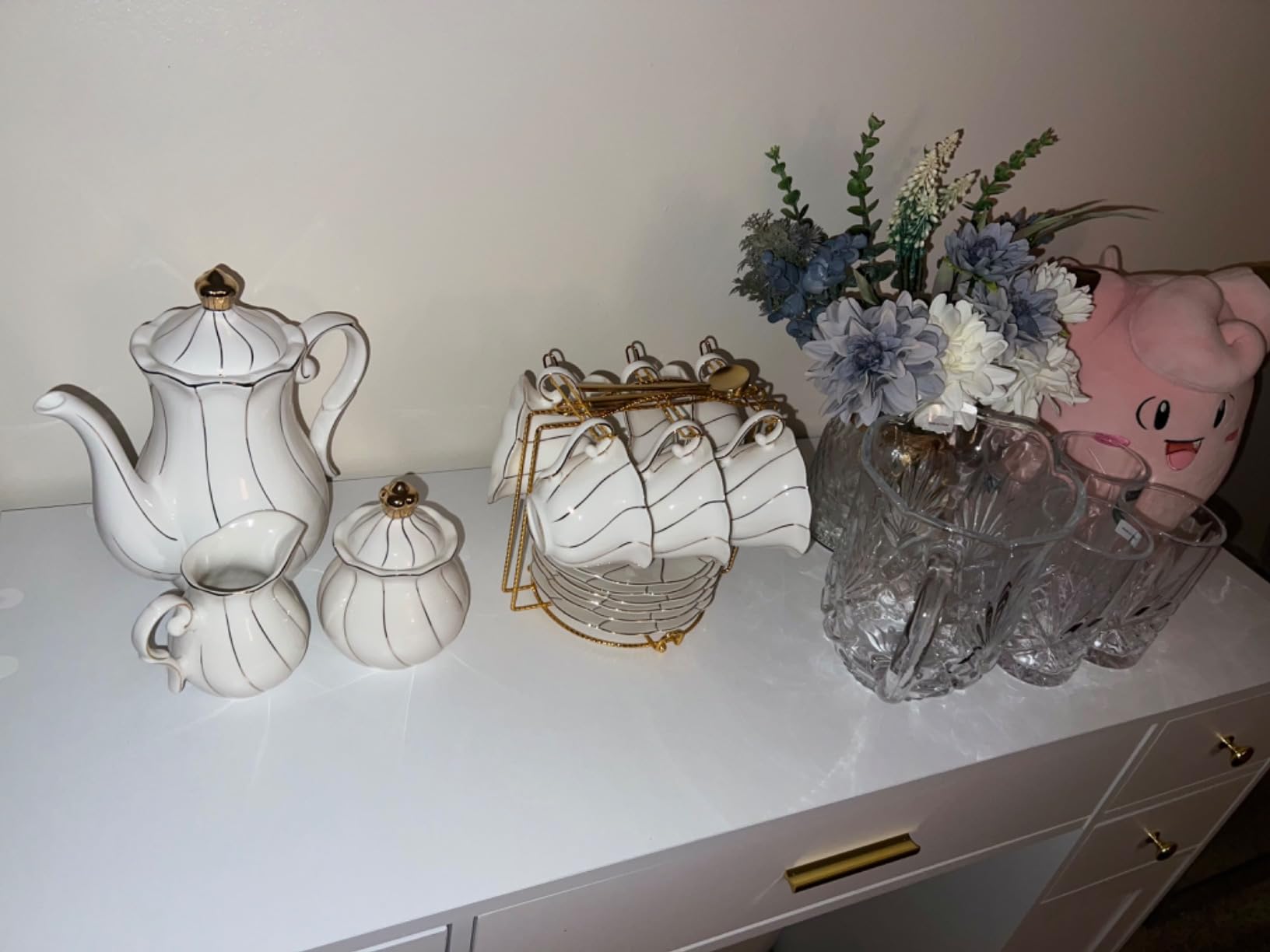 Godinger Pitcher and Glasses Drink Bar Set - Dublin Collection, Includes Pitcher and 4 Old Fashioned Glasses customer photo 2