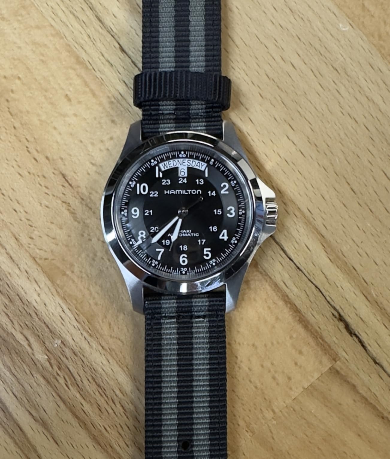Hamilton Khaki Field King Automatic Men's Watch, 40mm Stainless Steel Case, Swiss Made, Black Dial, 50m Waterproof, Sapphire Crystal, Stainless Steel Strap customer photo 1