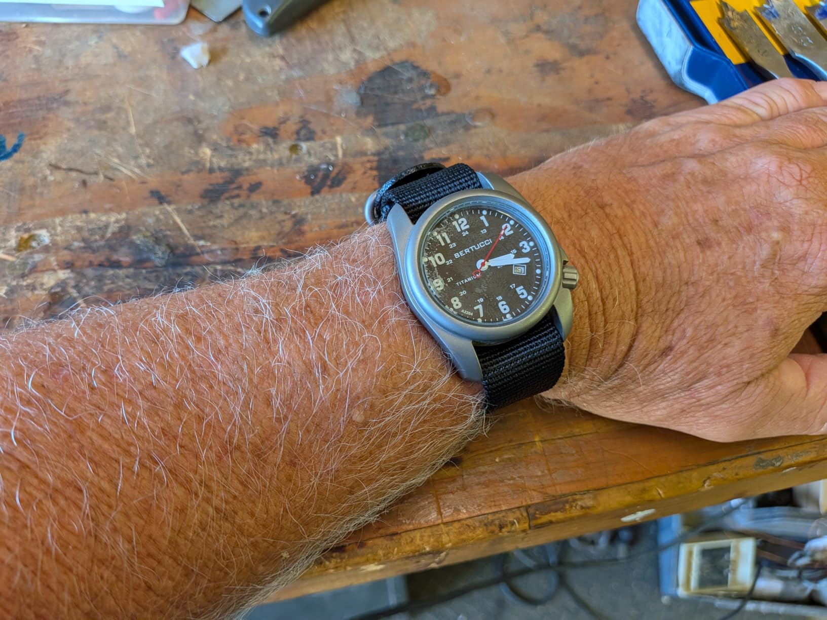 BERTUCCI A-2T Men's Watch - Titanium - Olive Nylon Strap - Black Dial - 12122 customer photo 1