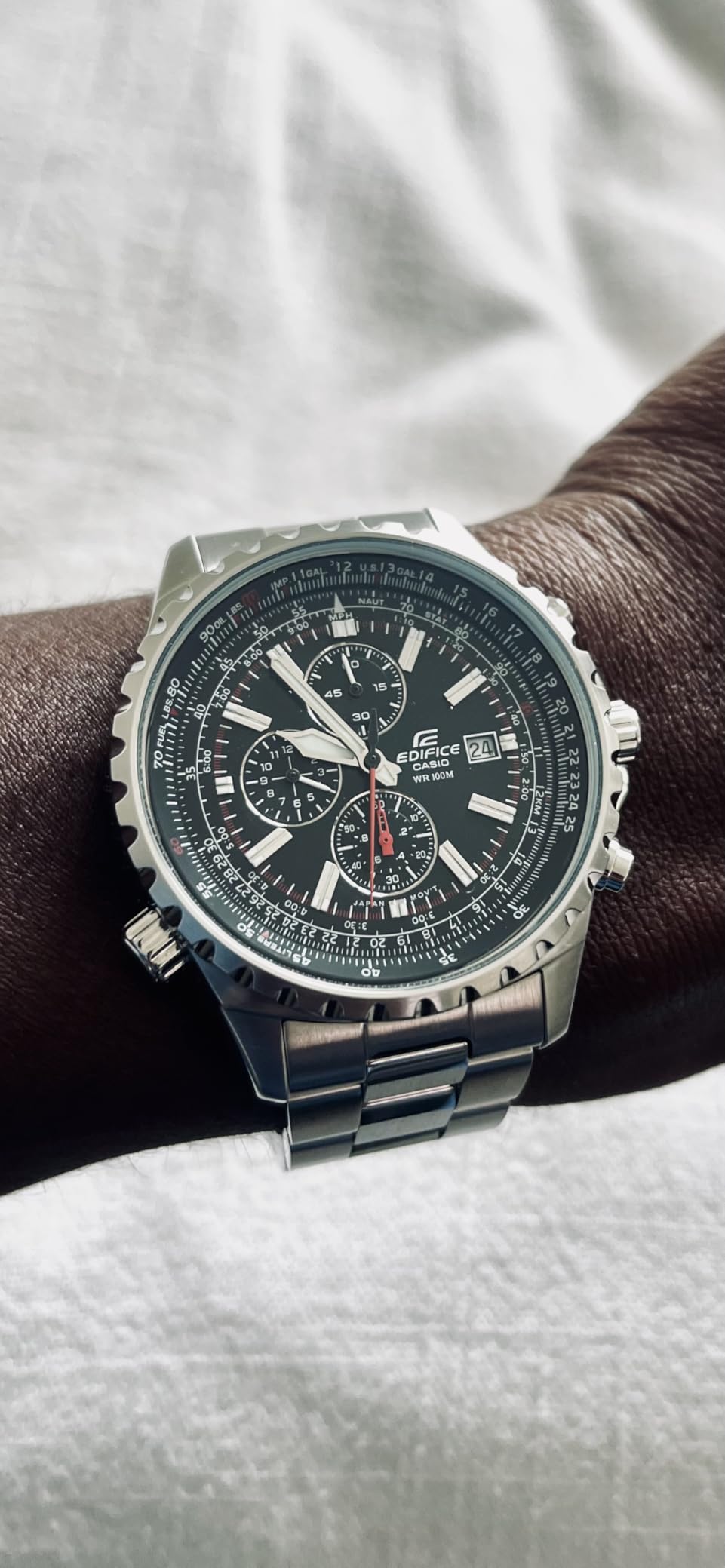 Casio Men's EF527D-1AV Edifice Stainless Steel Multi-Function Chronograph Watch customer photo 1