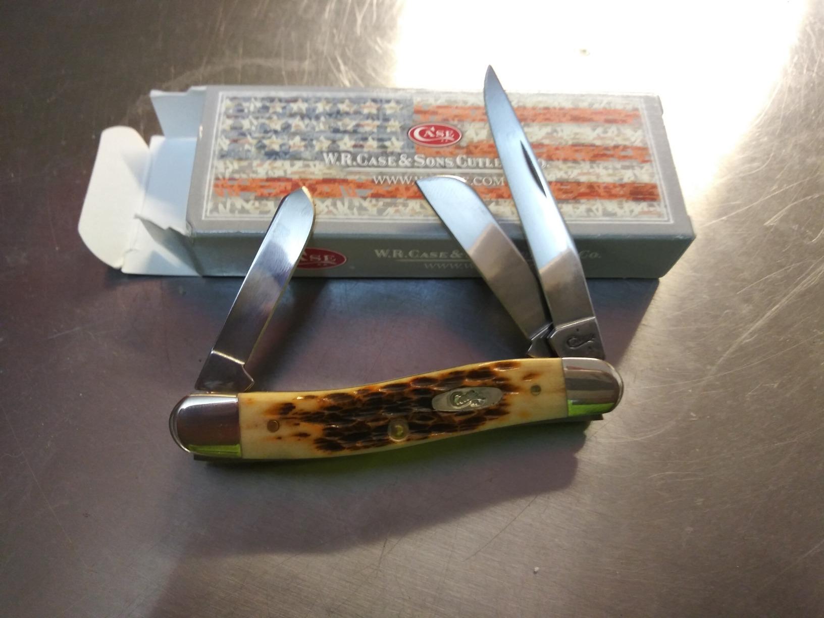 Case XX WR Pocket Knife Medium Stockman, Amber Bone Handle, Stainless Steel Blades, Length Closed: 3 5/8 Inches customer photo 2