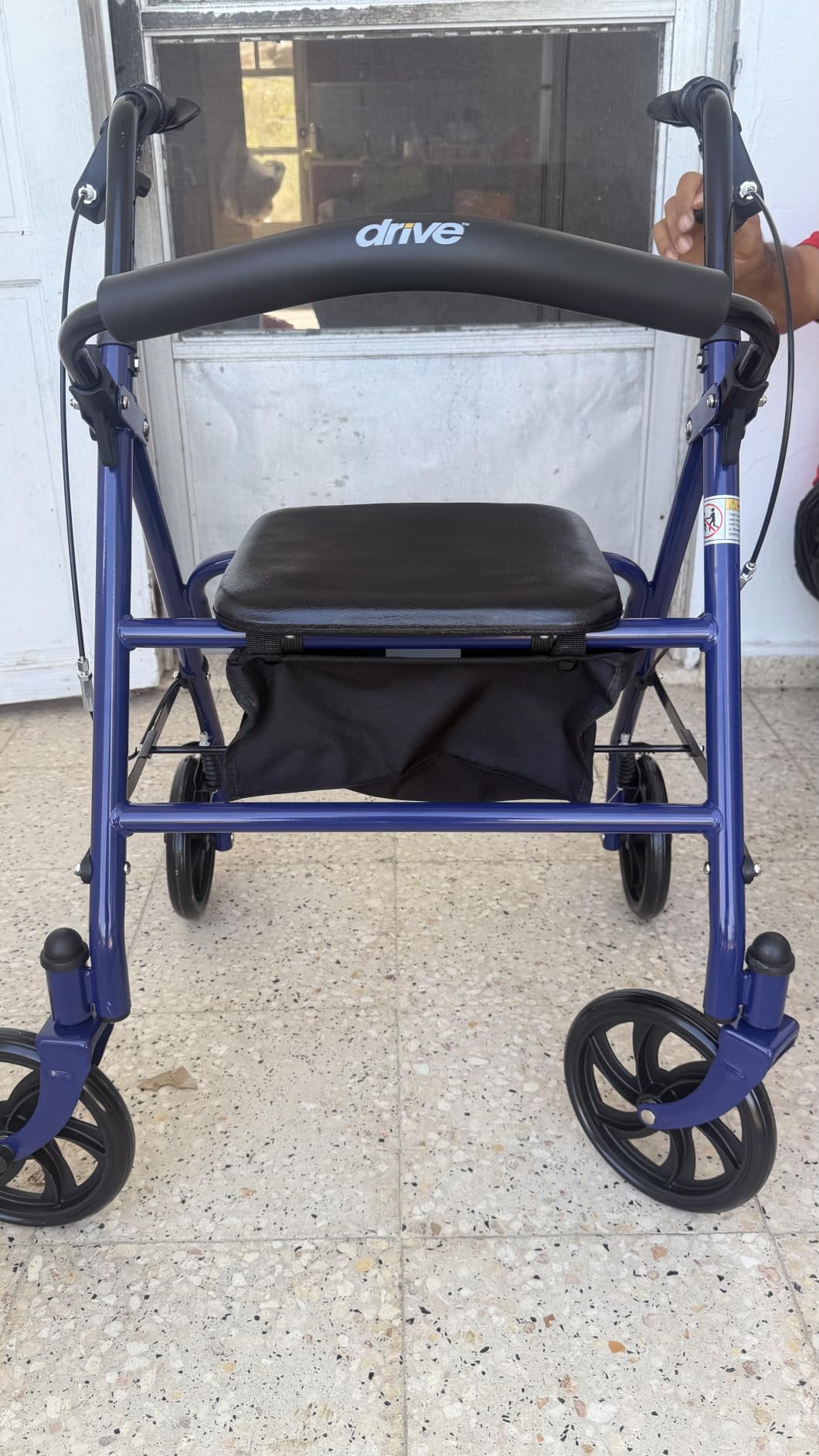 Drive Medical Rollator Walker with Seat, 7.5 Inch Wheels, Red | Rollator Walker Offers Stable, Height Adjustable Mobility Support with Durable Steel Frame and Wheels customer photo 1