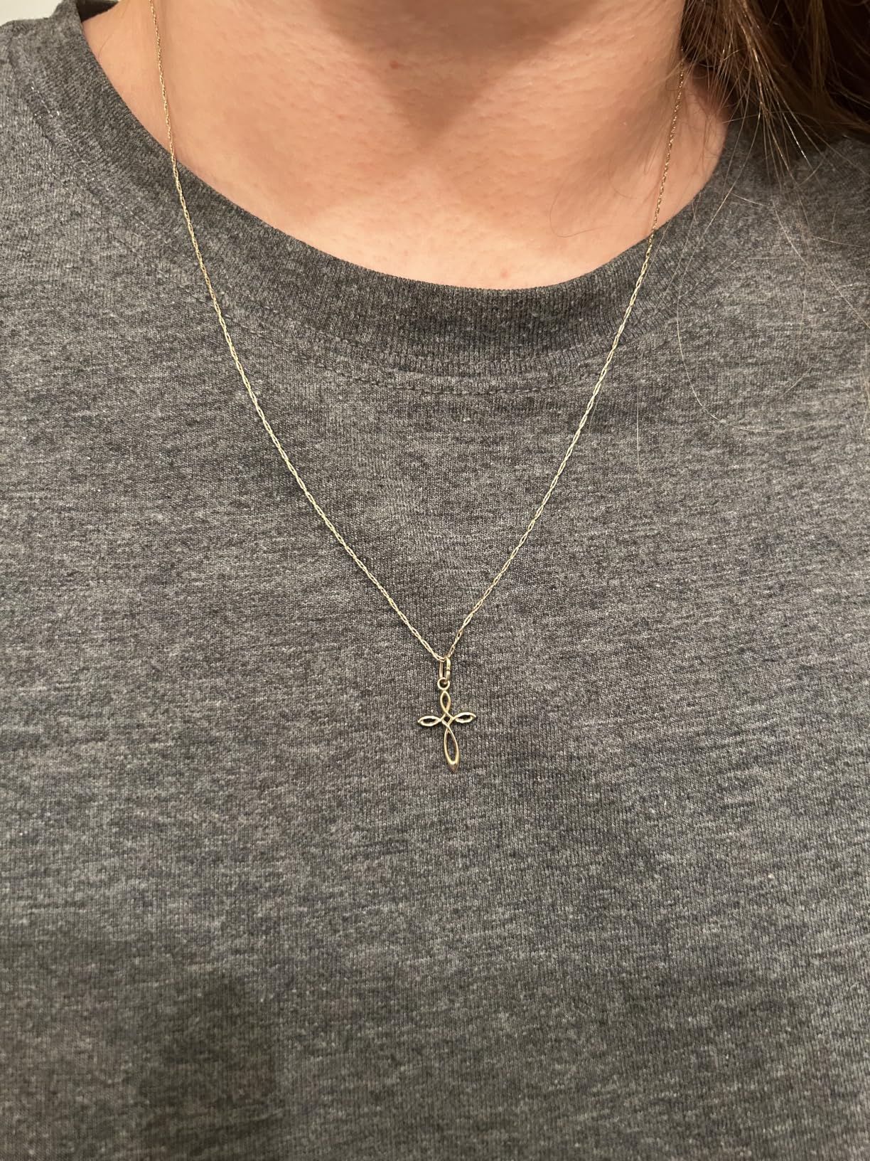 Kooljewelry Womens Classic Rope Chain - 10k Yellow Gold Barely-There Necklace, Thin Lightweight customer photo 1