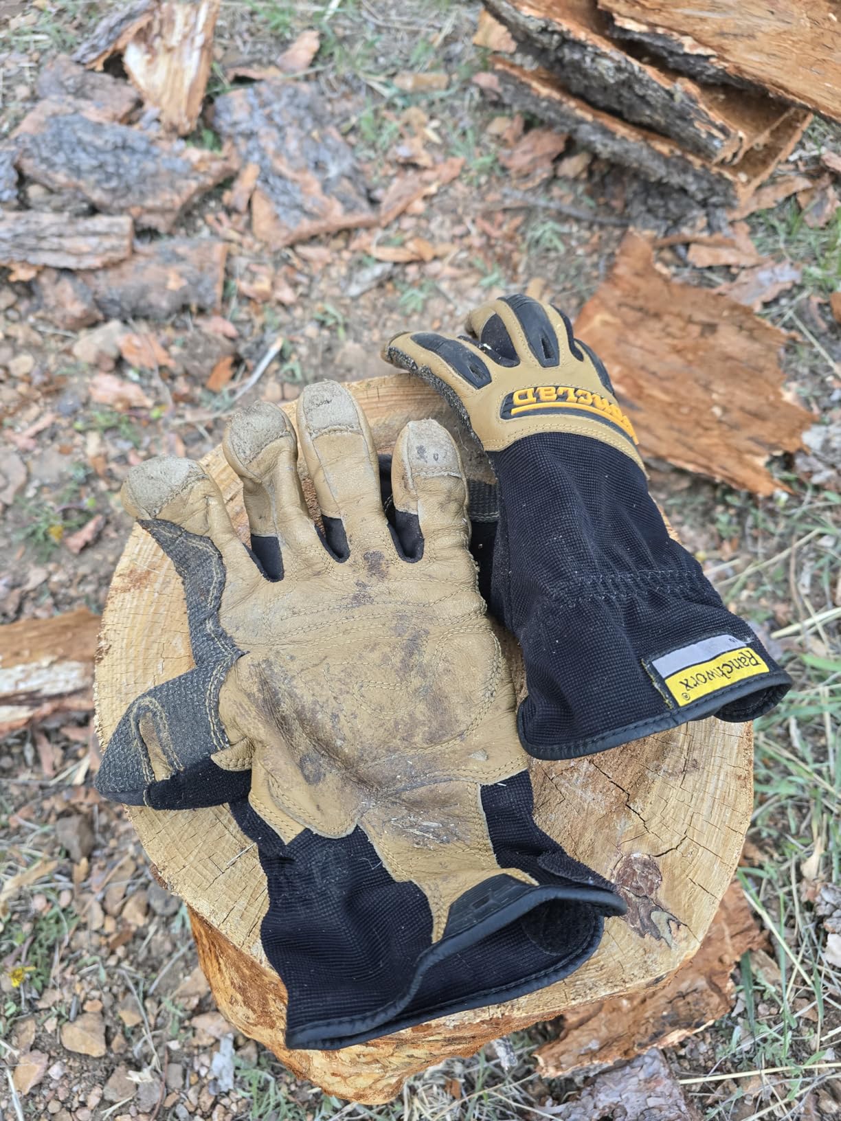 Ironclad Ranchworx Work Gloves RWG2, Premier Leather Work Glove, Performance Fit, Durable, Machine Washable, Brown/Black customer photo 1