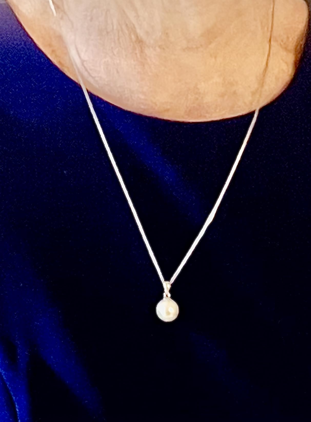The Pearl Source Real Pearl Pendant Necklace for Women, 14K Gold Plated 925 Sterling Silver, Genuine AAAA Cultured Freshwater Pearl, Pearl Necklace with 16-20 Inch Adjustable Chain customer photo 1
