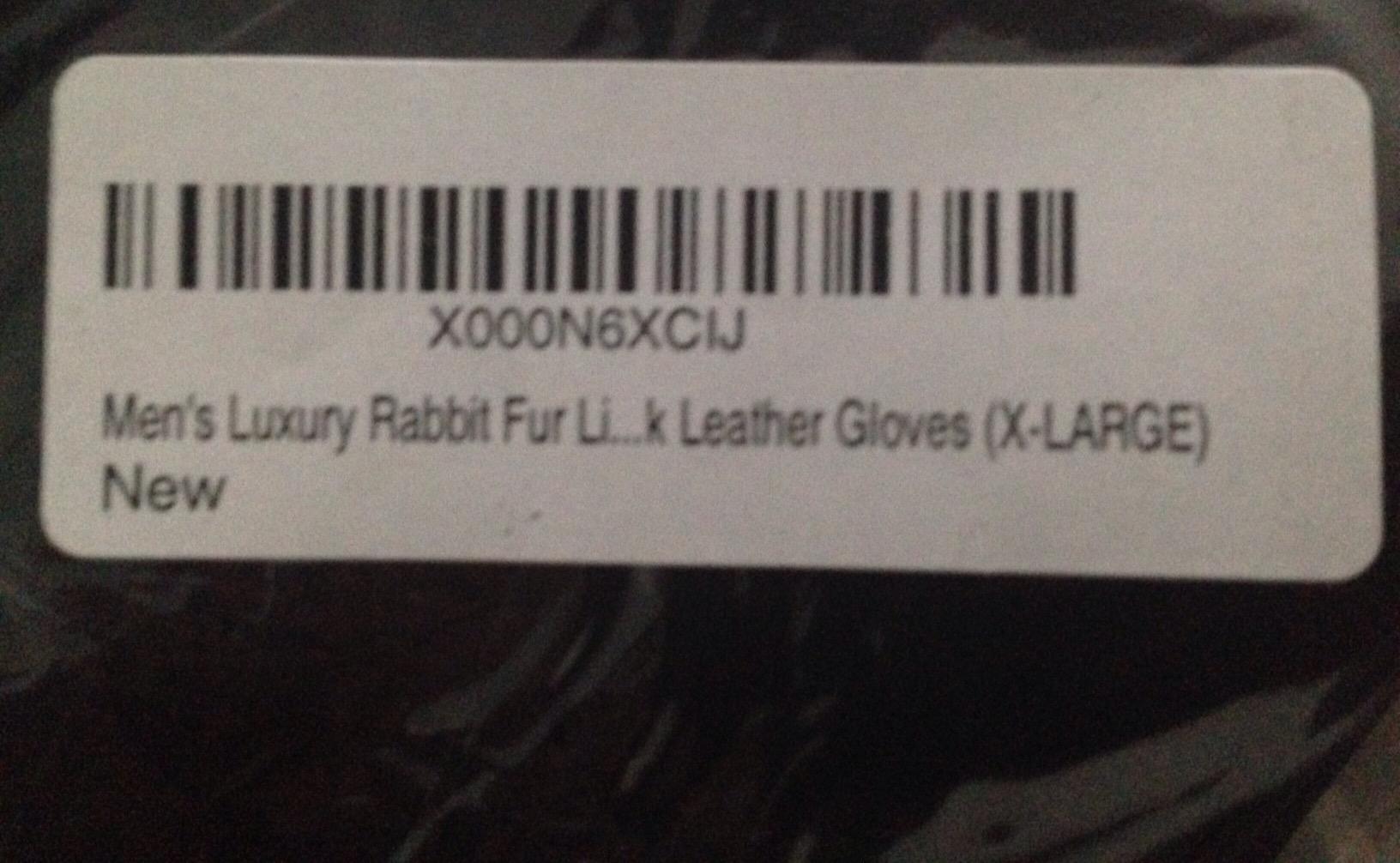 Men's Luxury Rabbit Fur Lined Genuine Butter Soft Black Leather Gloves customer photo 1