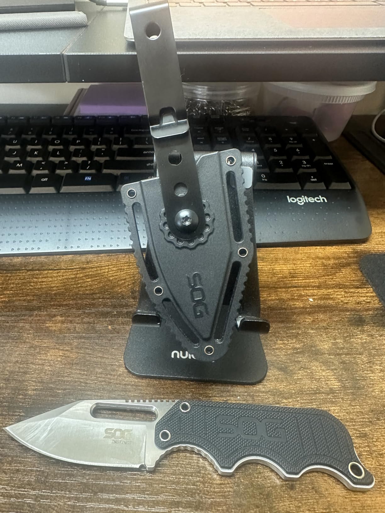 SOG Small Fixed Blade Knife - Instinct Boot Knife, EDC Knife, Neck Knife, 2.3 Inch Full Tang Blade w/ Knife Sheath and Clip, 4in. x 1in. x 8.5in. (NB1012-CP) customer photo 2