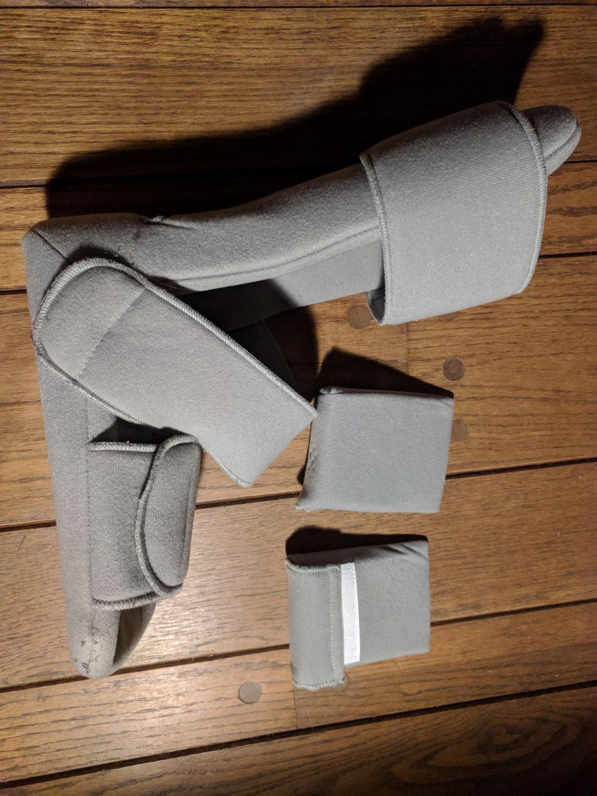 Vive Plantar Fasciitis Night Splint Plus Trigger Point Stretch Wedges | Soft Leg Brace Support, Orthopedic Sleeping Immobilizer Stretch Boot (Large: Men's: 8.5-11, Women's: 10-12) customer photo 2