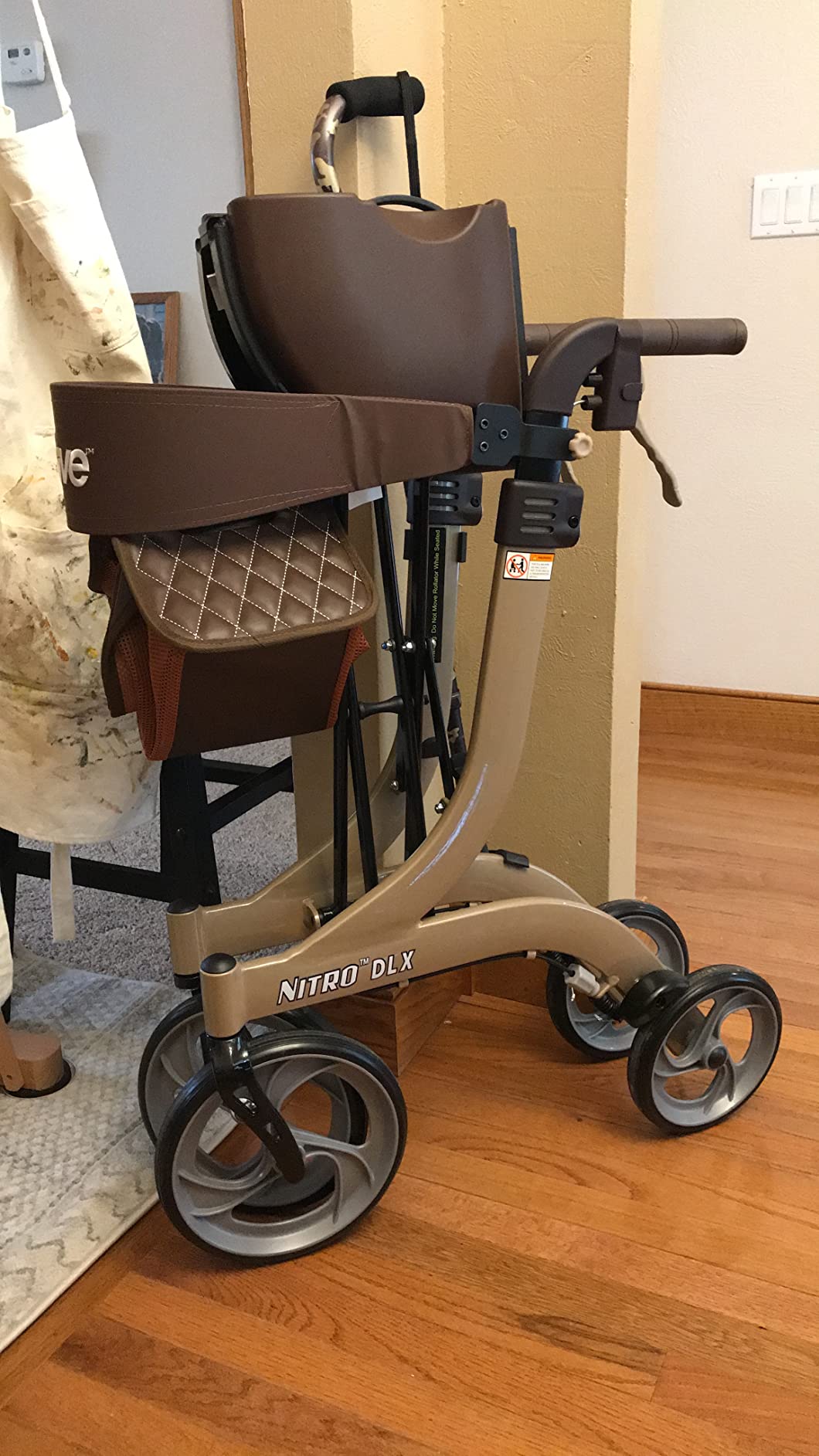 Drive Medical Nitro DLX Foldable Rollator Walker, 10 Inch Wheels, Champagne | Rollator Walker Features Hand Activated Brakes, Padded Seat, Storage Bag and 10 Inch Front Wheels customer photo 2