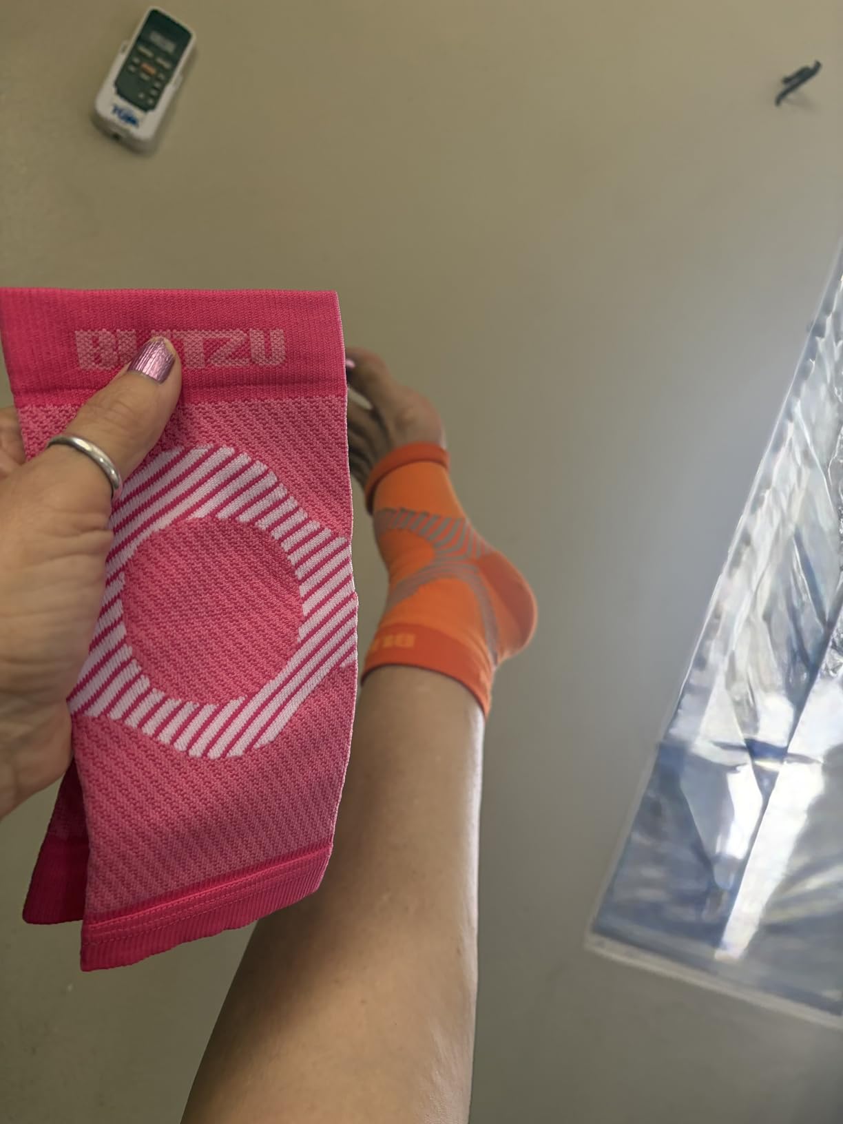 BLITZU Compression Socks for Plantar Fasciitis, Foot, Arch & Ankle Support | Open Toe Ankle Brace, Women & Men, Stabilizing Sleeve Wrap, Achilles Tendonitis, Neuropathy, Arthritis, Swelling & Heel Pain customer photo 1