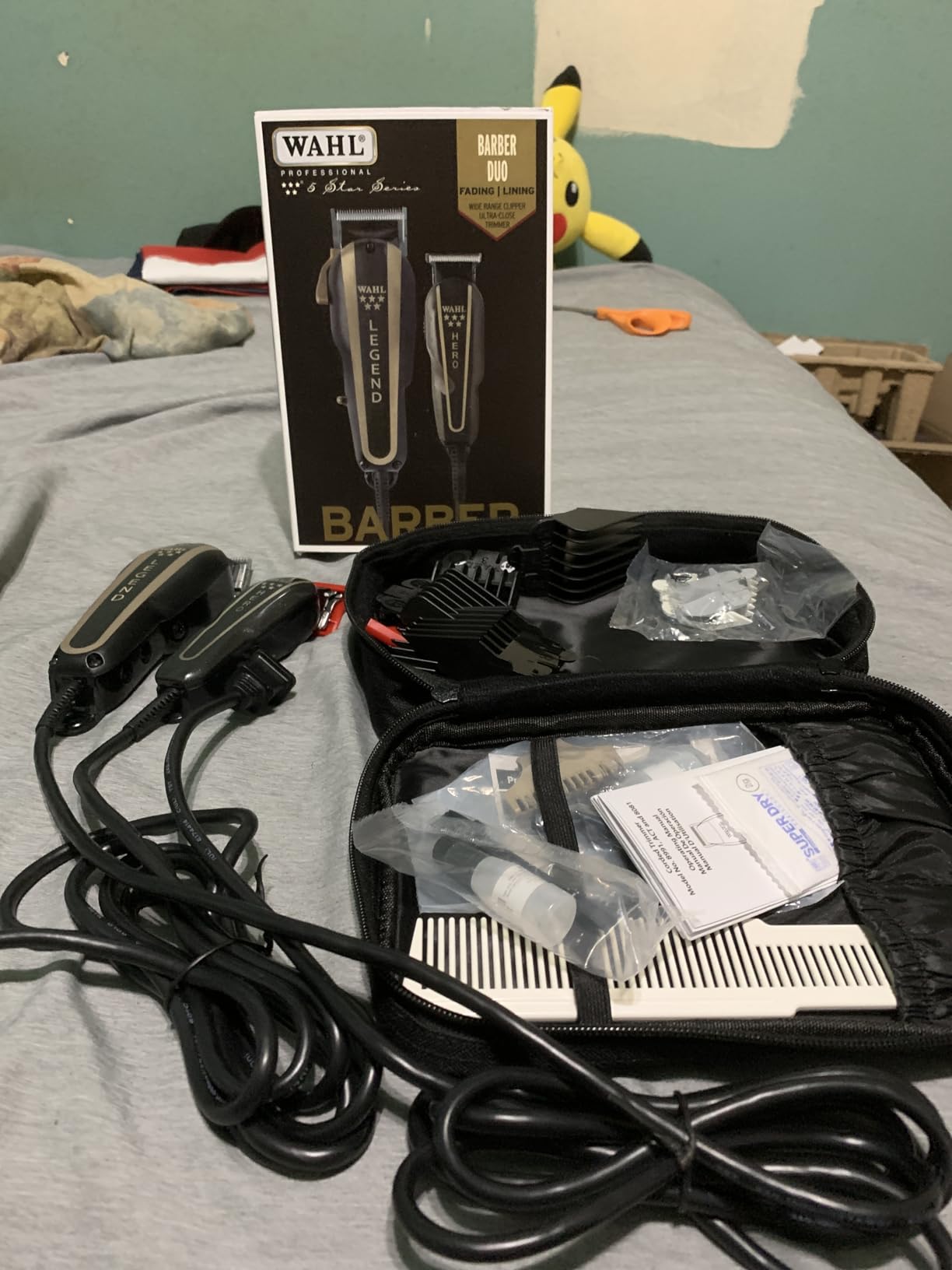 Andis 5 Star Barber Combo, Corded Legend Clipper & Hero Trimmer | V9000 Clipper Motor & Rotary T-Blade Trimmer for Fading, Blending & Detailing, 8 Clipper & 3 Trimmer Guides, Model 8180 customer photo 2