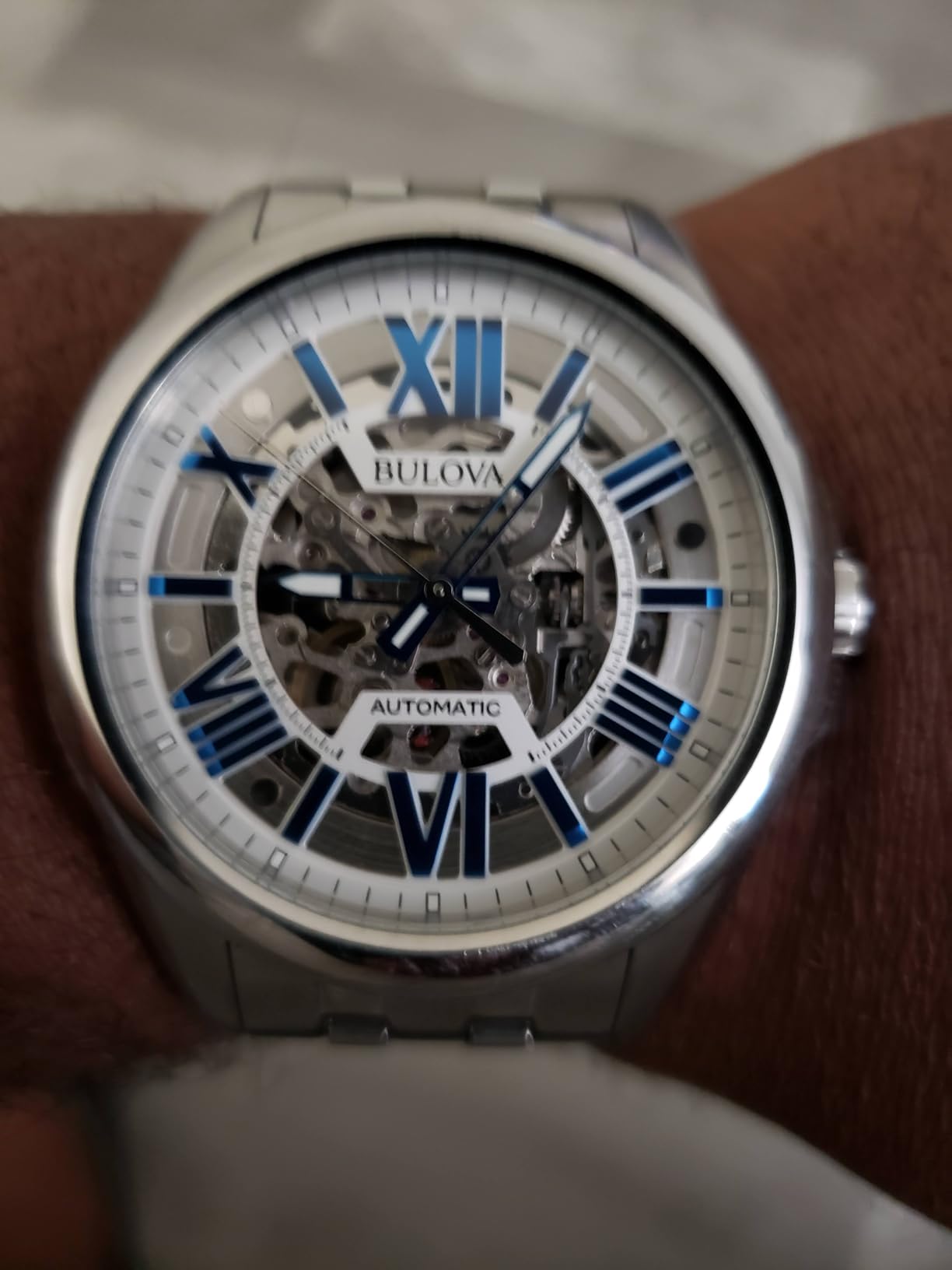 Bulova Men's Classic Sutton 3-Hand Automatic Watch, 42 Hour Power Reserve, Skeleton Dial, Luminous Hands, 100M Water Resistant, 43mm customer photo 1